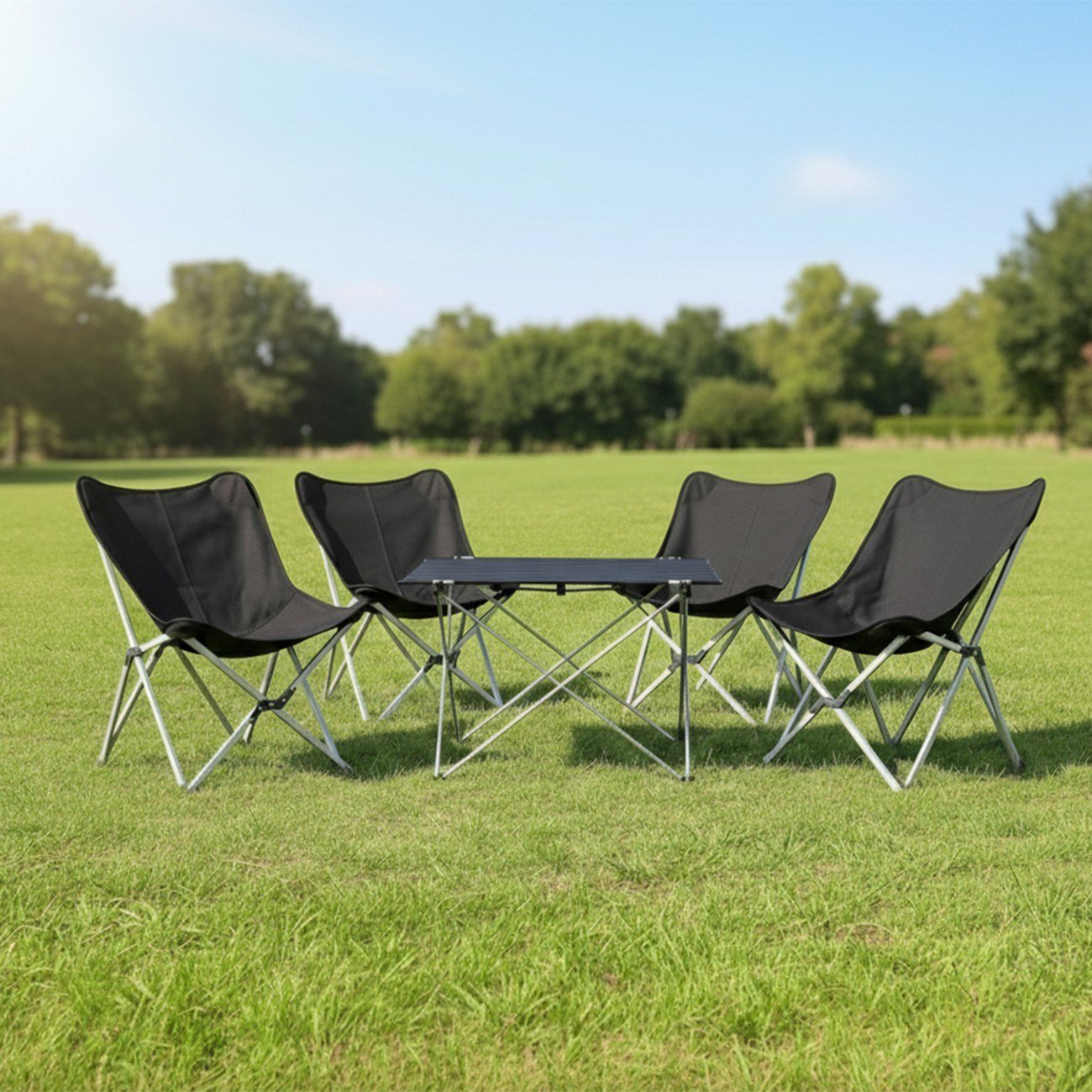 Yek Outdoor Alüminyum 4 Kişilik Kamp Masa & Sandalye Seti