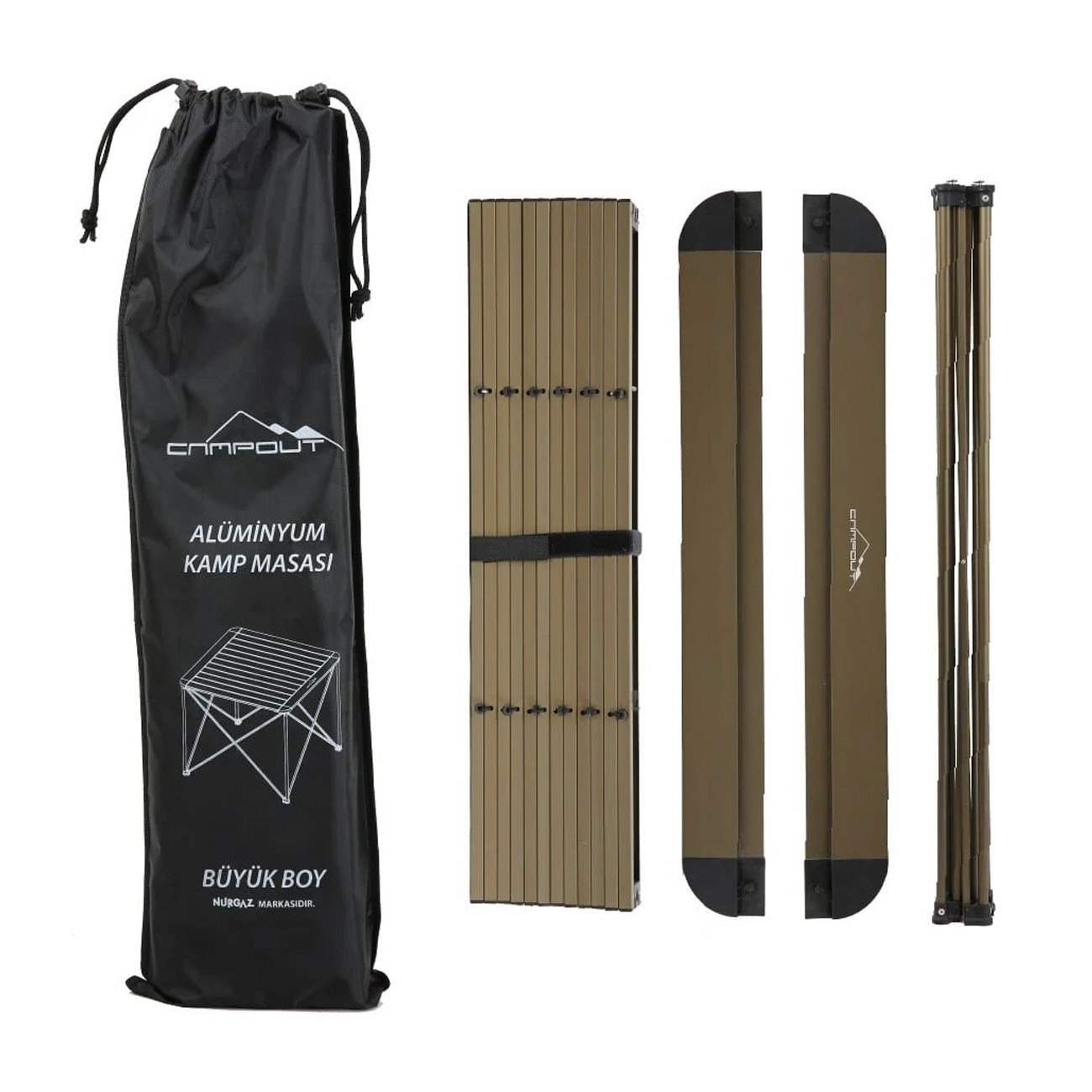 Yek Outdoor Campout Alüminyum Büyük Boy Masa + 2 Campout Fırat Sandalye Set