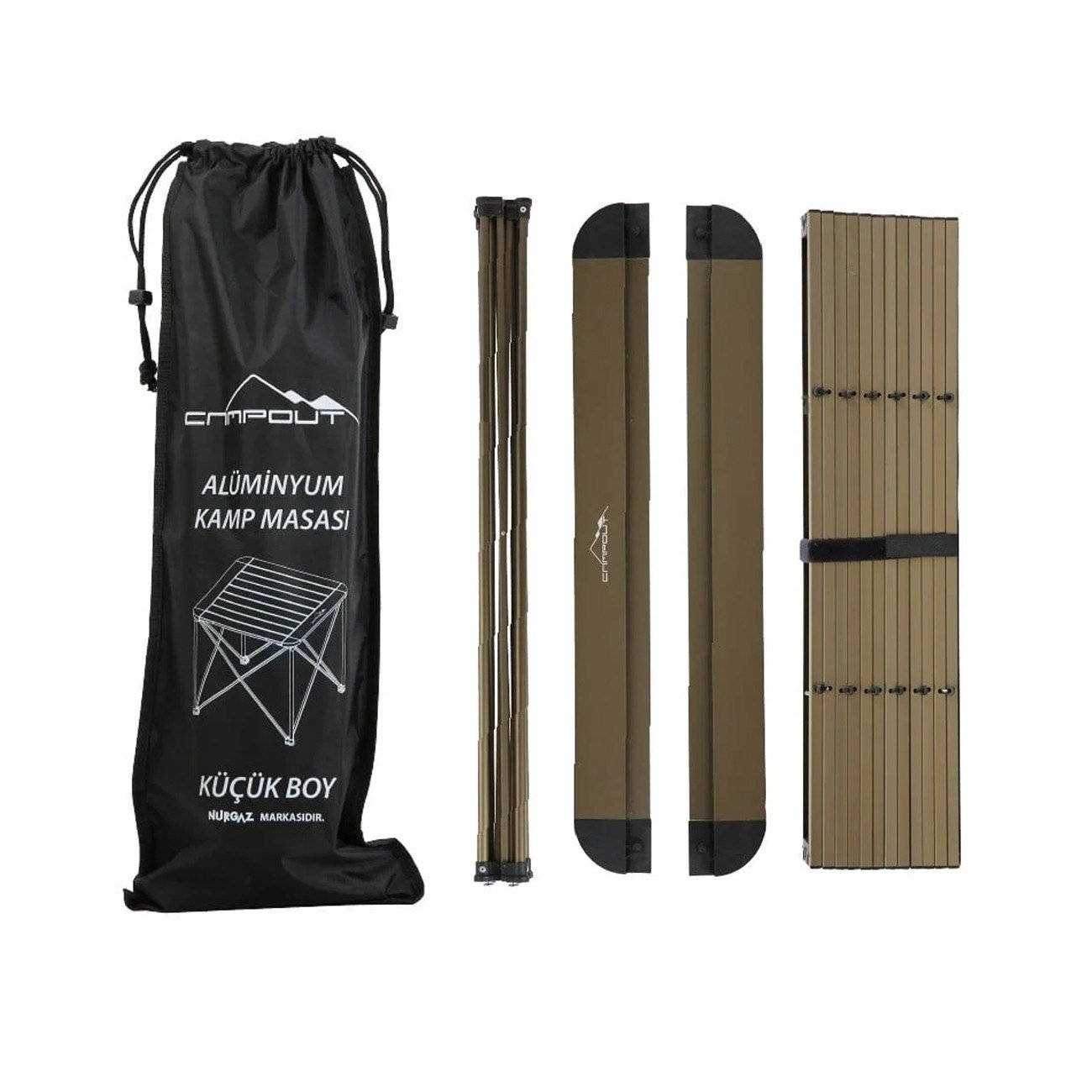 Yek Outdoor Campout Alüminyum Küçük Boy Masa + 2 Campout Fırat Sandalye Set