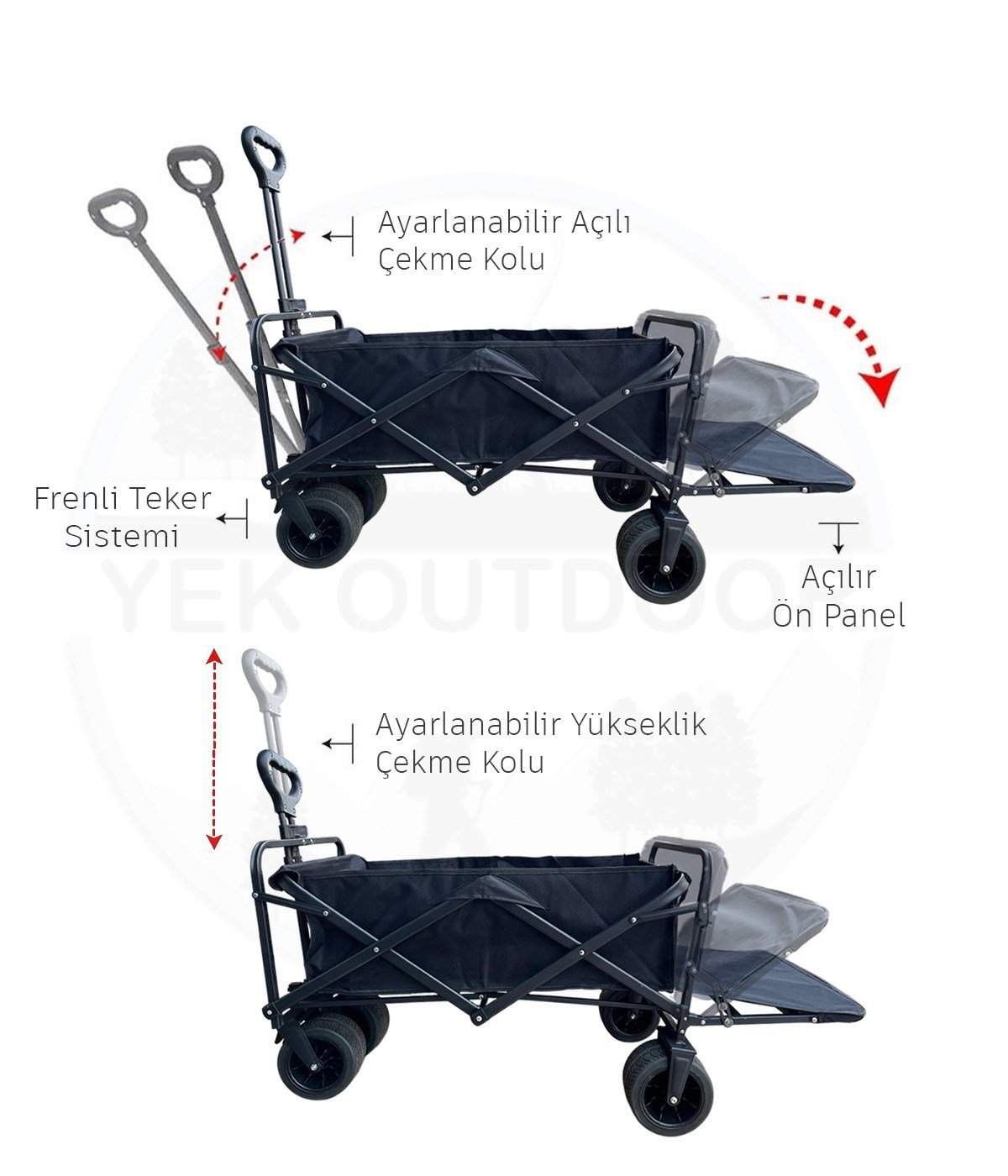 Yek Outdoor Extend Wagon Katlanabilir Kamp ve Yük Arabası