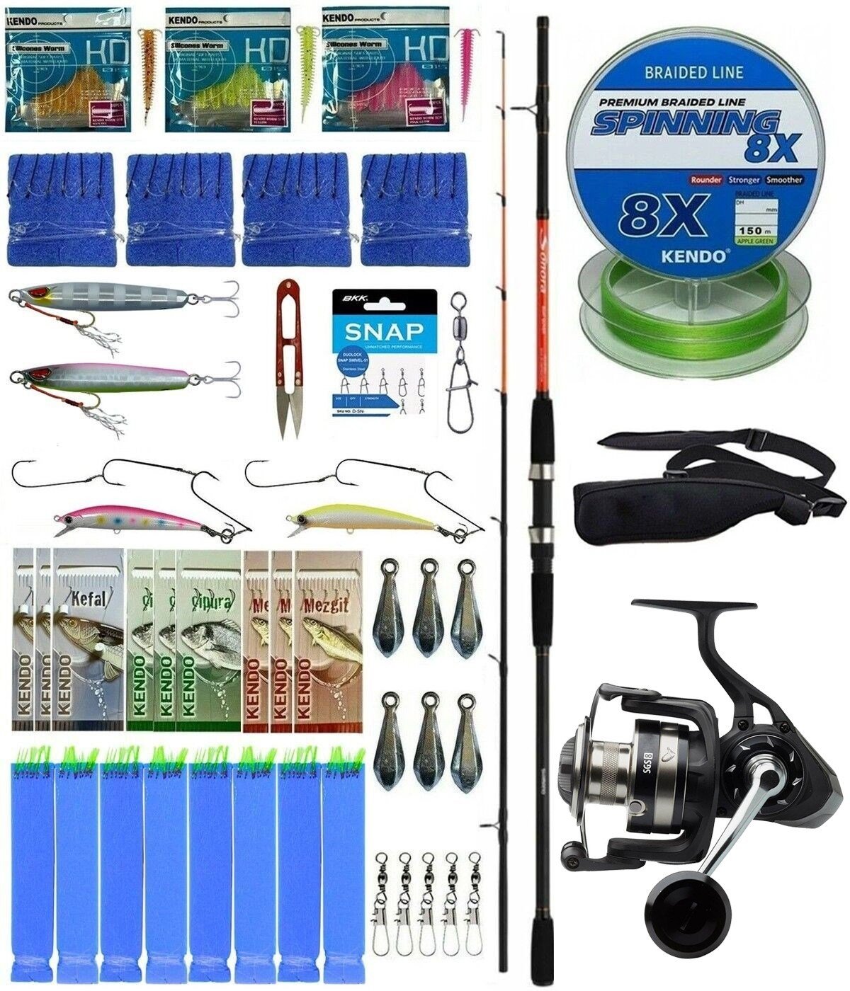 Yek Outdoor Hazır Tekne Oltası Seti Shimano Kamış Sonora Boat Quiver 1,50m 50-150g 2pc&Savage Gear SGS8 4000 FD 8+1BB Olta Makinesi