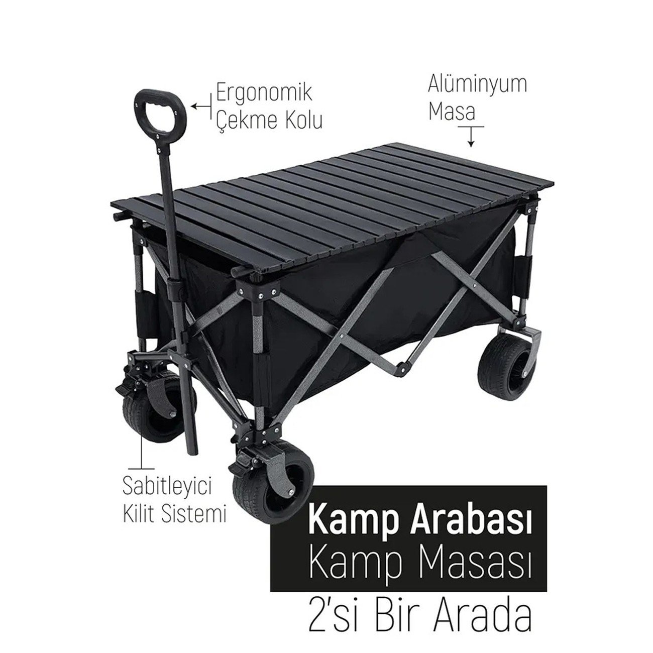 Yek Outdoor Katlanabilir Kamp Masalı Taşıma Arabası & Vagon Araba 