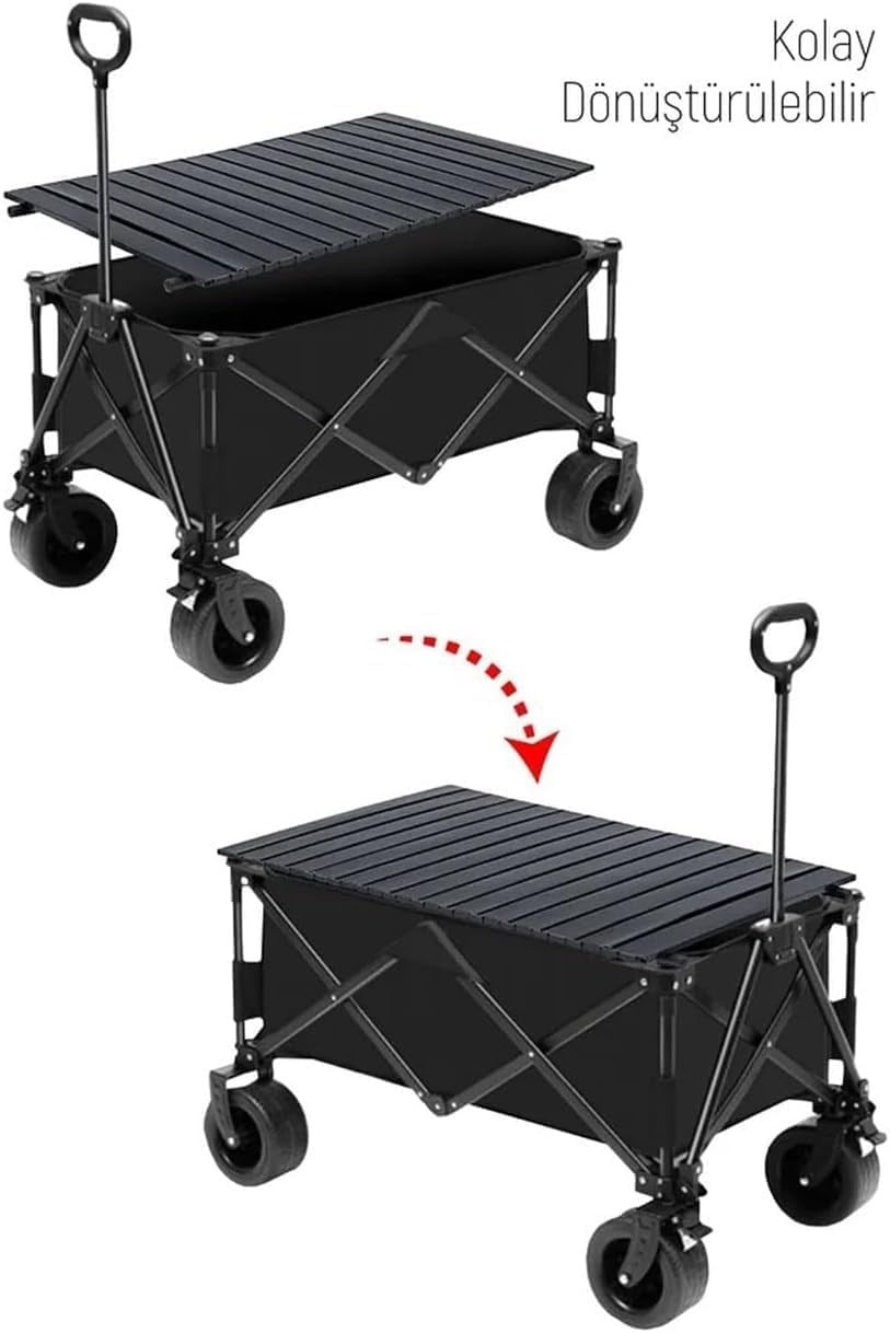 Yek Outdoor Katlanabilir Kamp Masalı Taşıma Arabası & Vagon Araba 