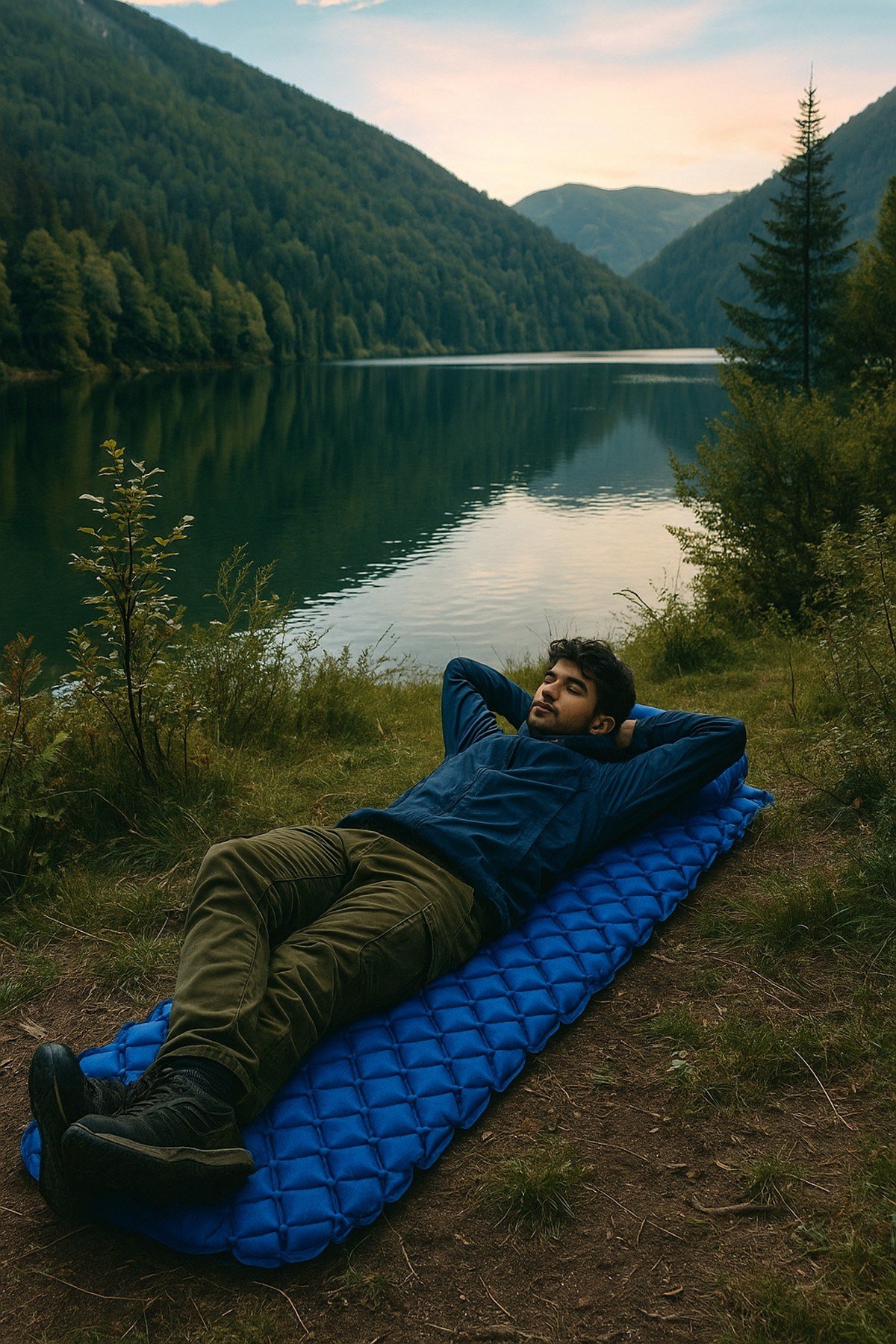 Yek Outdoor Kendiliğinden Şişen Tek Kişilik Katlanır Kamp Yatağı- Kamp Matı 190x66cm