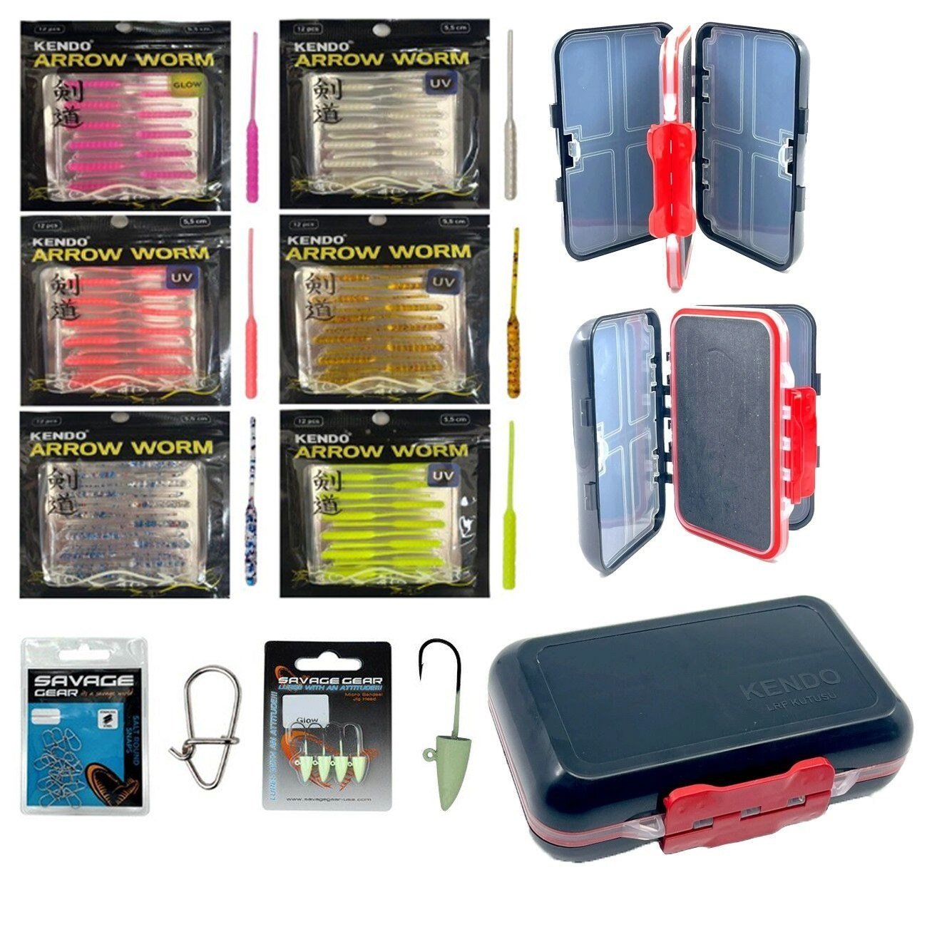 Yek Outdoor LRF Silikon Balık Yemi Seti + Katlanır LRF Kutusu