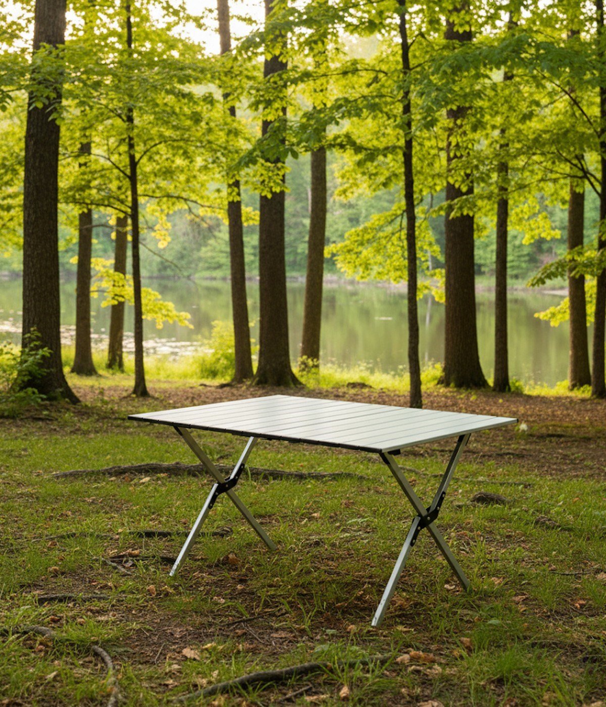 Yek Outdoor Portatif Alüminyum Kamp Masası Gri 60x82x48cm