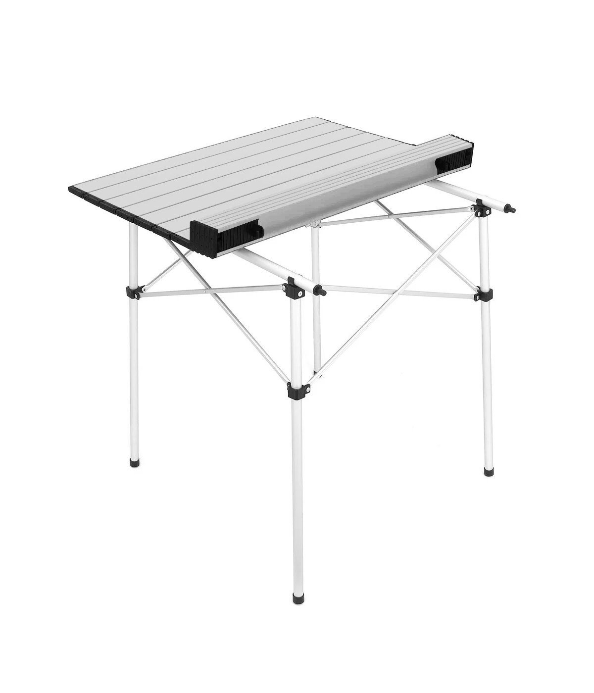 Yek Outdoor Portatif Alüminyum Katlanır Kare Kamp Masası 70x70x70 Gri