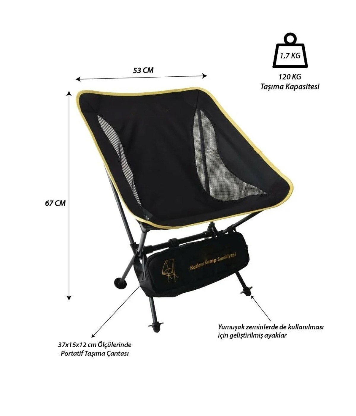 Yek Outdoor Pratik 2 Kişilik Kamp Masa & Sandalye Seti