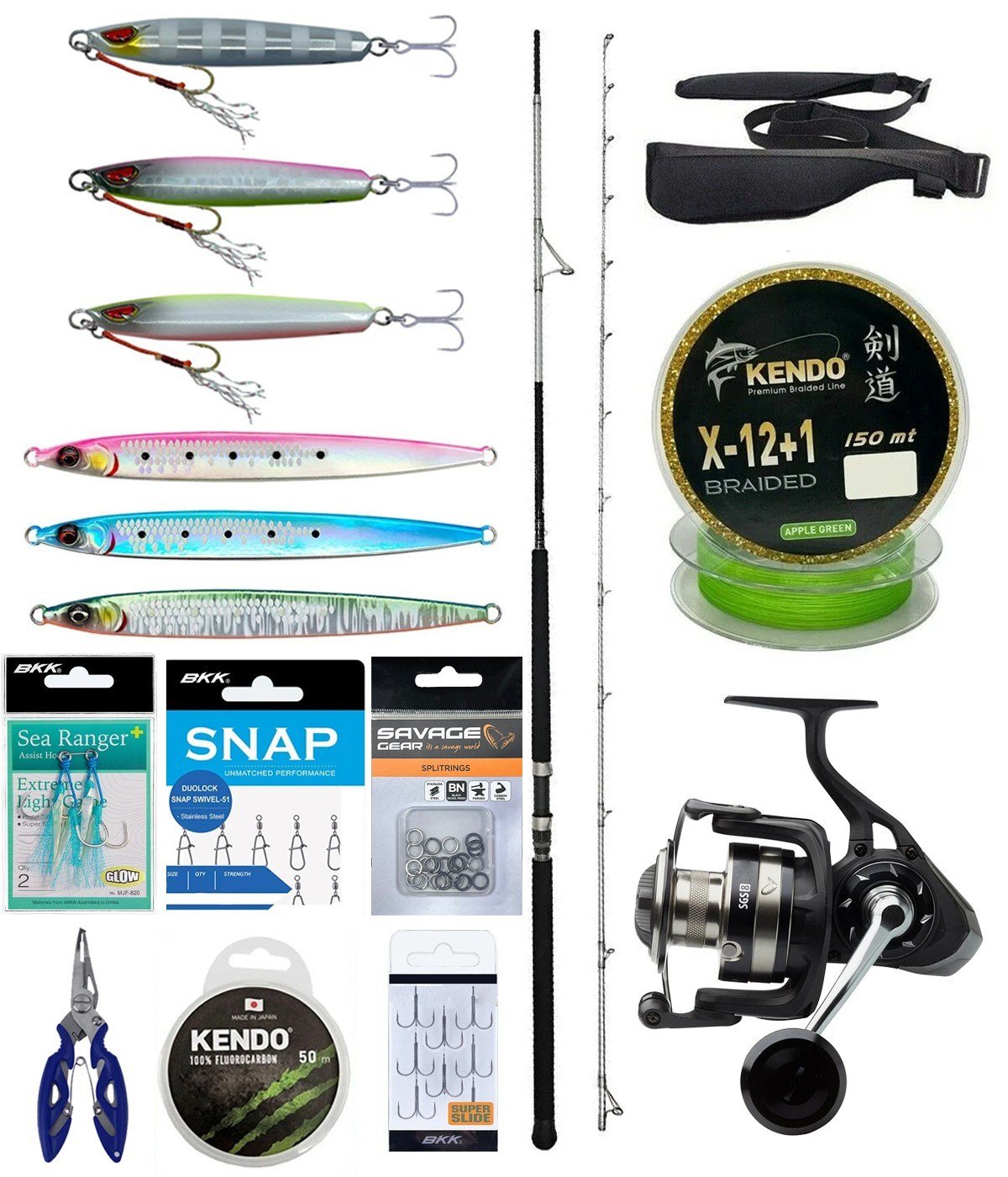 Yek Outdoor Profesyonel Jig Olta Seti Okuma Azores Shore Jigging Spin 292cm 20-80gr 2 Parça Olta Kamışı&Savage Gear SGS8 4000 FD Olta Makinesi