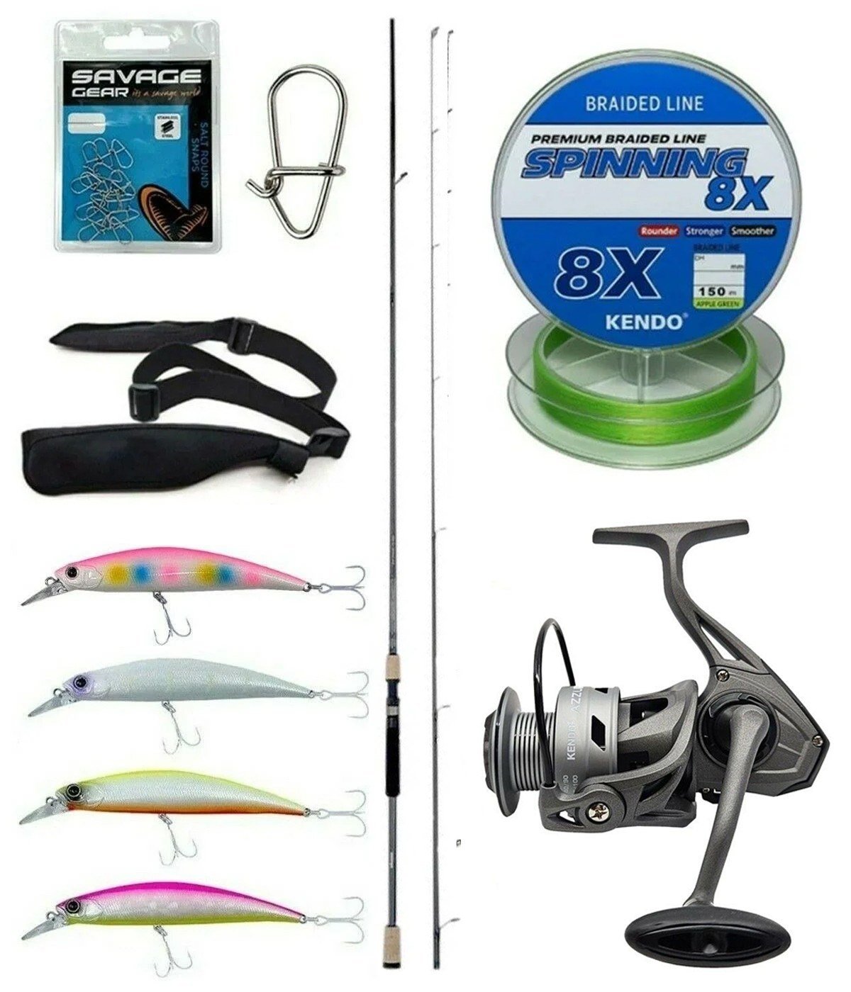 Yek Outdoor Spin Olta Seti Okuma Azaki Spin 244 cm 7-28 gr 2 Parça Spin Kamışı&Kendo Azurro 4000 Olta Makinesi