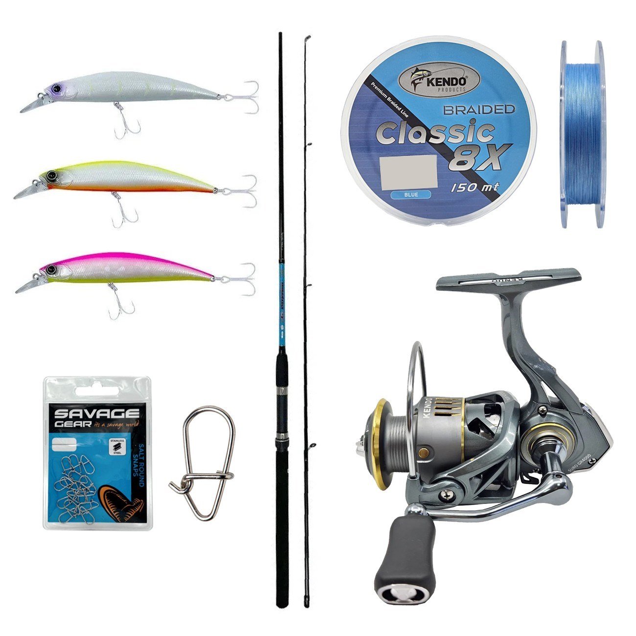 Yek Outdoor Spin Olta Seti Okuma G-Power Spin 270cm 7-35 gr Spin Kamışı&Kendo Suro GR4000 5+1BB Olta Makinesi