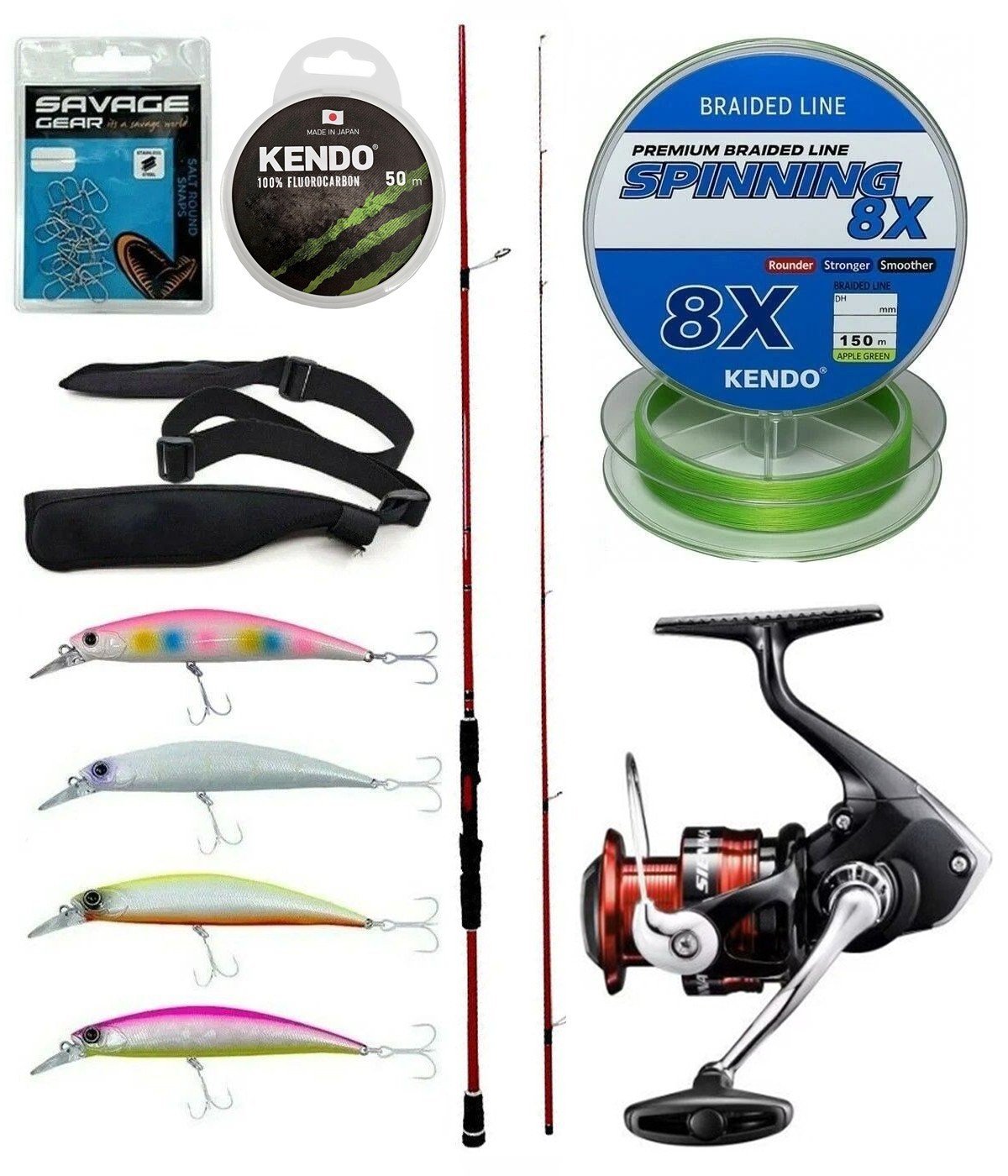 Yek Outdoor Spin Olta Seti Okuma Red Spin 243 cm 7-28 gr 2 Parça&Shimano Sienna 4000 Fg Spin Makinesi