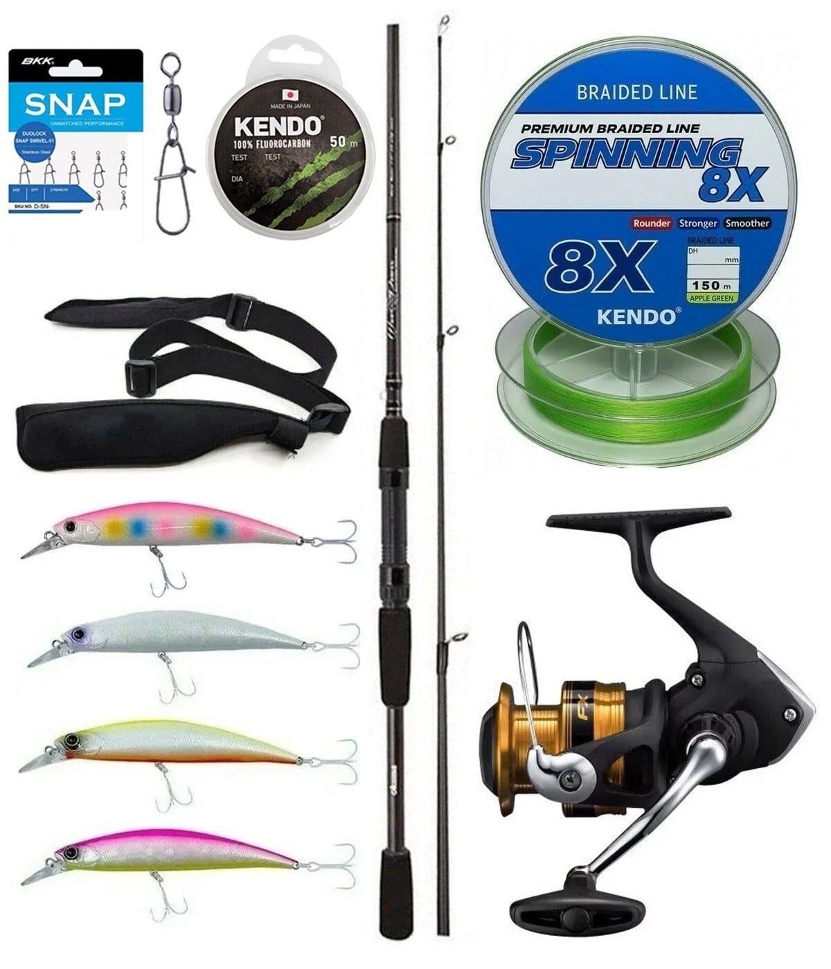 Yek Outdoor Spin Olta Seti Okuma Wave Power 2,74 cm 7-30 gr 2 Parça Spin Kamışı&Shimano Makina FX 4000 FC