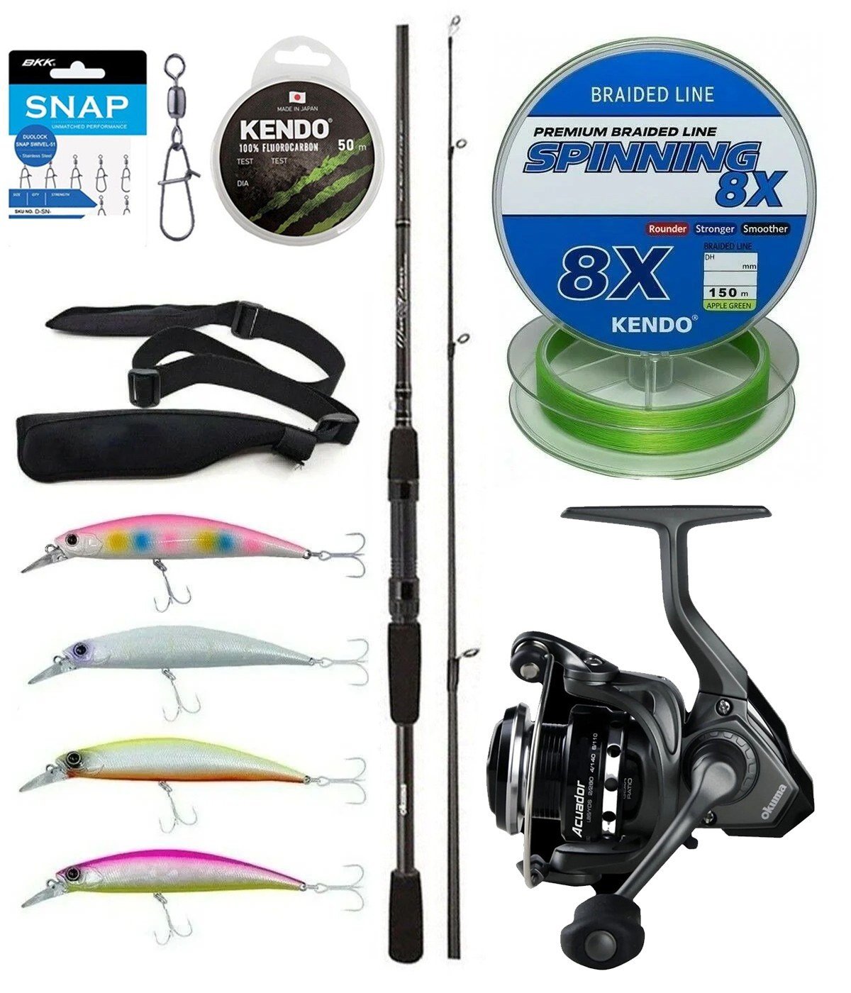 Yek Outdoor Spin Olta Seti Okuma Wave Power 2.44 cm 15-40 gr 2 Parça Spin Kamışı&Okuma Acuador 2500A Olta Makinesi