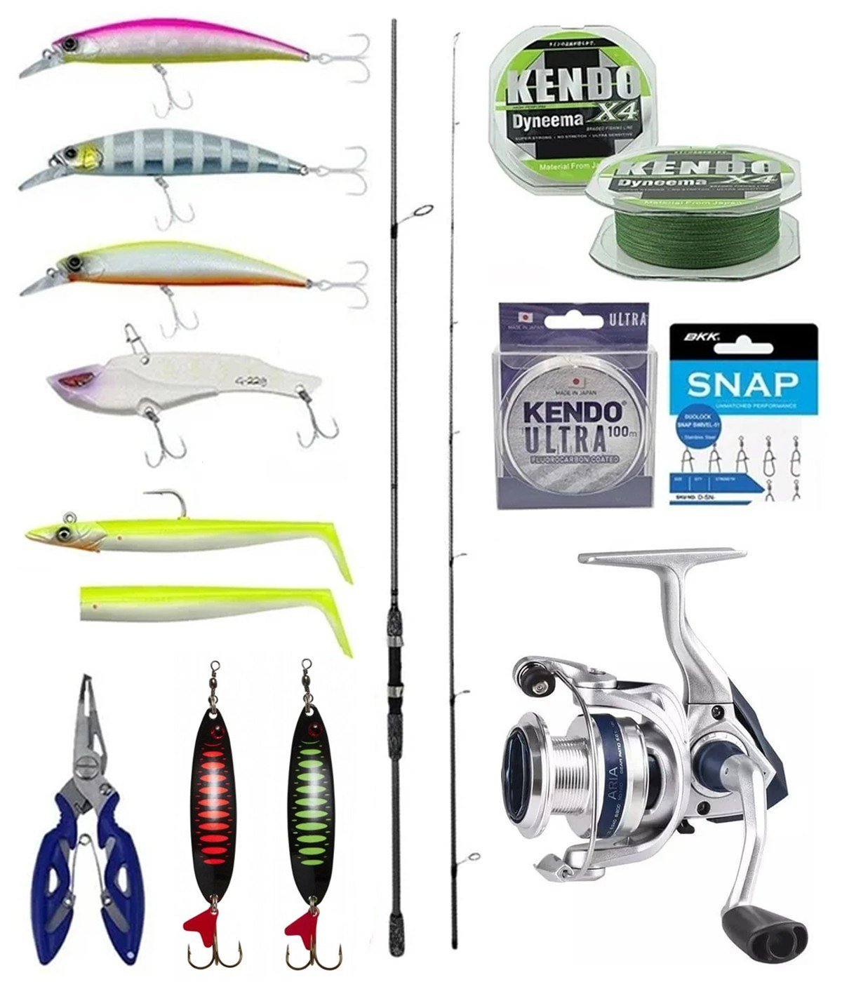 Yek Outdoor Spin Olta Seti Okuma Wave Up Spin 259cm 10-35gr 2 Parça Olta Kamışı&Okuma ARIA-3000A Olta Makinesi