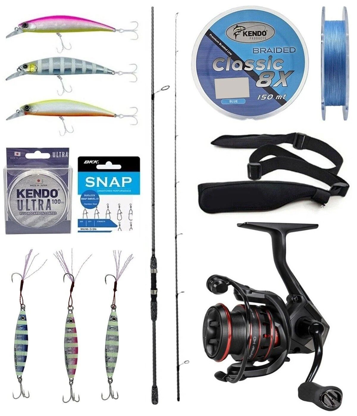 Yek Outdoor Spin Olta Seti Okuma Wave Up Spin 259cm 10-35gr 2 Parça Olta Kamışı&Okuma Ceymar HD CHD-2500A Olta Makinesi