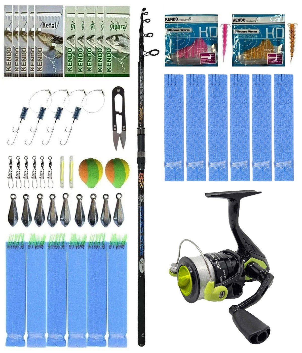 Yek Outdoor Surf Olta Seti Kendo Spider Surf 3.90m 50-150gr Olta Kamışı&Okuma FNX-60NG Olta Makinesi