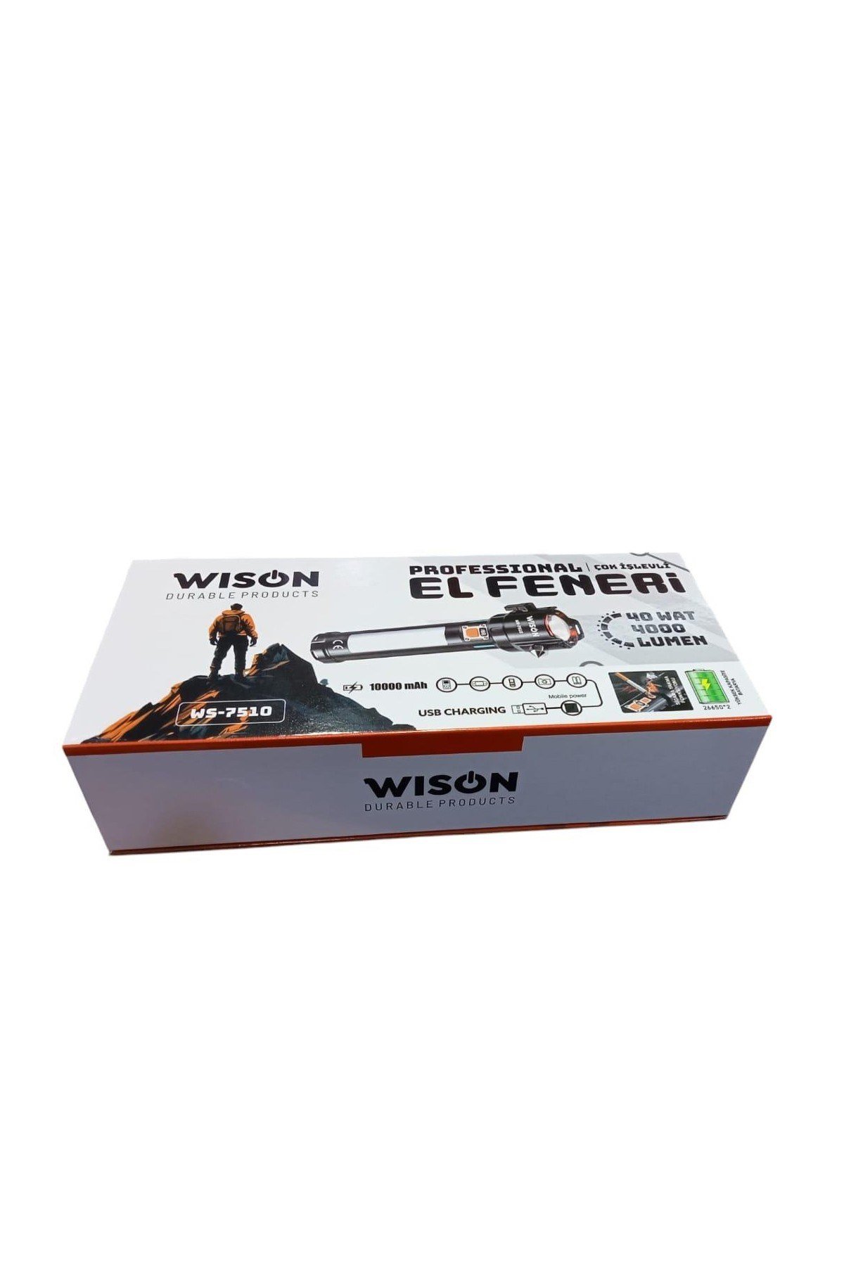 Yek Outdoor WS-7510 Profesyonel Şarjlı El Feneri – 40W | 4000 Lümen | Çok Fonksiyonlu