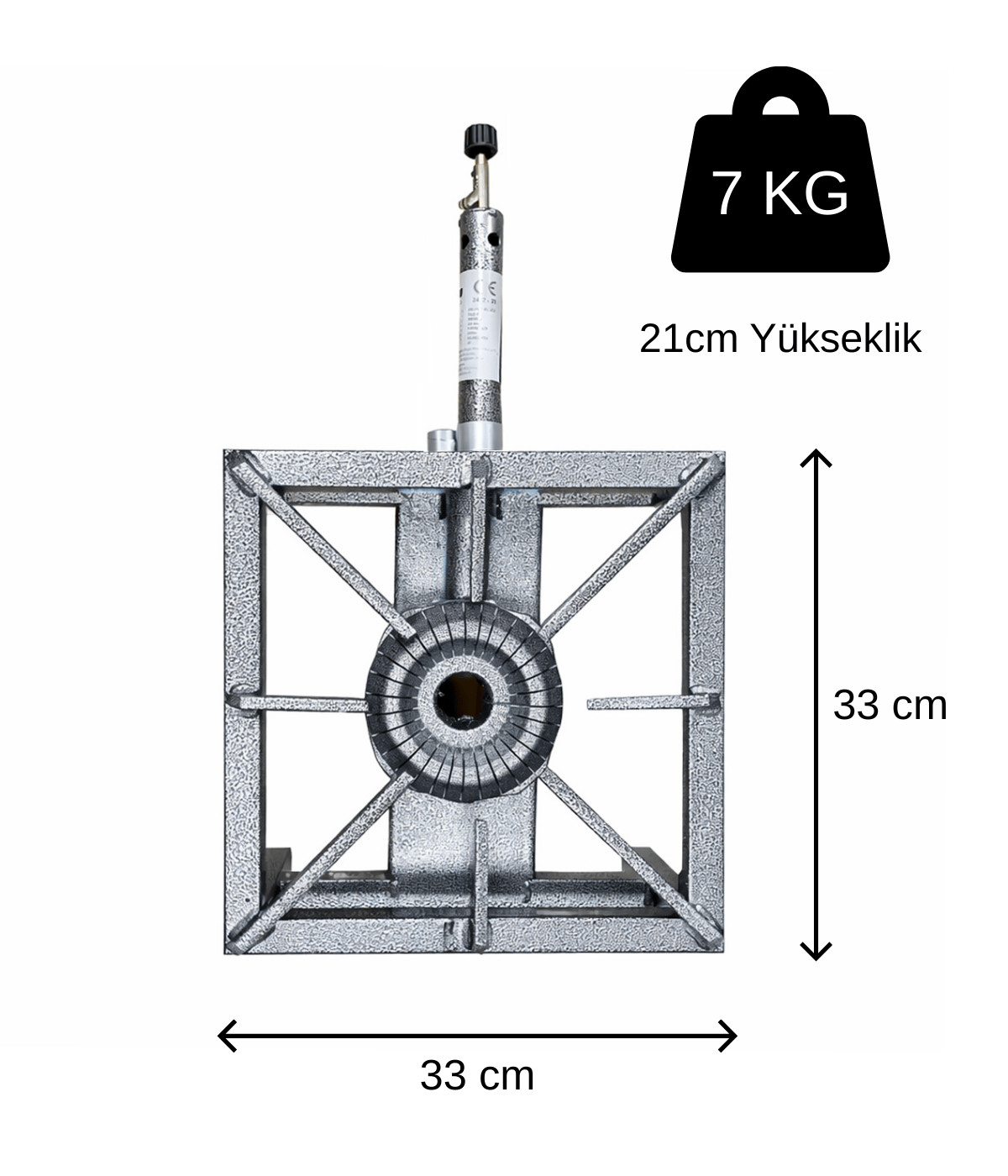 Yek Outdoor Yüksek Isılı Kare Volkan Ocak 33x33cm - Yer Ocağı 