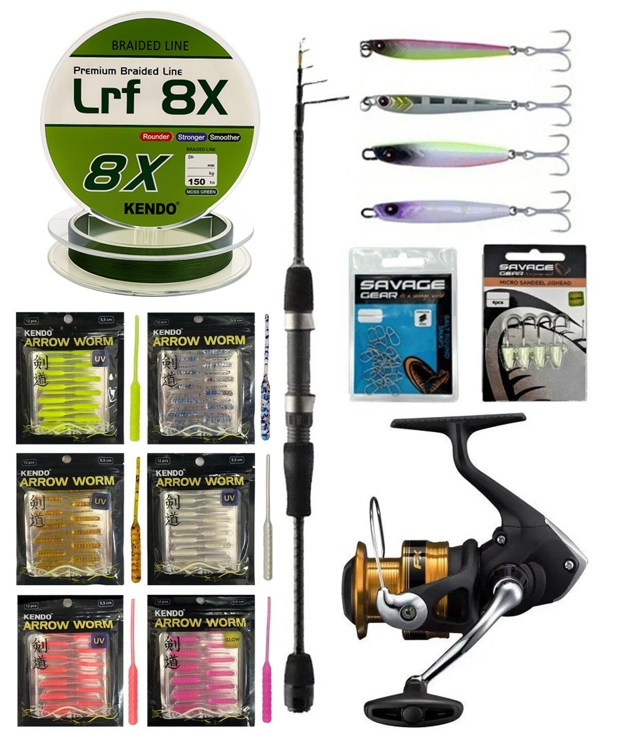 YekOutdoor Arrow Worm LRF Seti Okuma Lrf-Tele-706UL 212cm 1-8 gr Lrf Kamışı&Shimano Makina FX 2500 FC