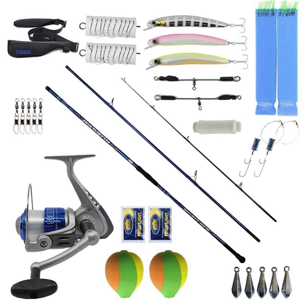 YekOutdoor Full Takım Olta Seti Kendo Palamita Surf 420cm 250gr 3 Parça Olta Kamışı&Kendo Sea Power 5000 Olta Makinesi