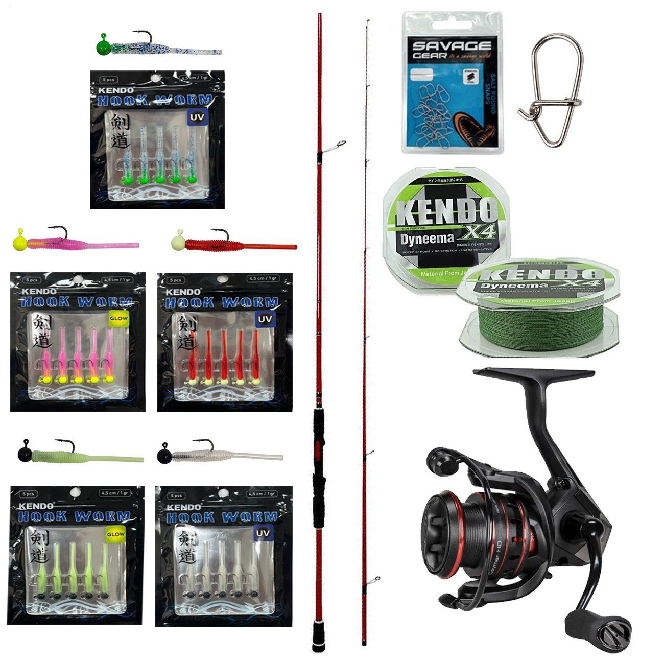 YekOutdoor HookWorm LRF Seti Okuma Red Spin 7'0'' 2.12 cm 1-12 gr 2 Parça&Okuma Ceymar HD CHD-2500A 7+1BB Olta Makinesi