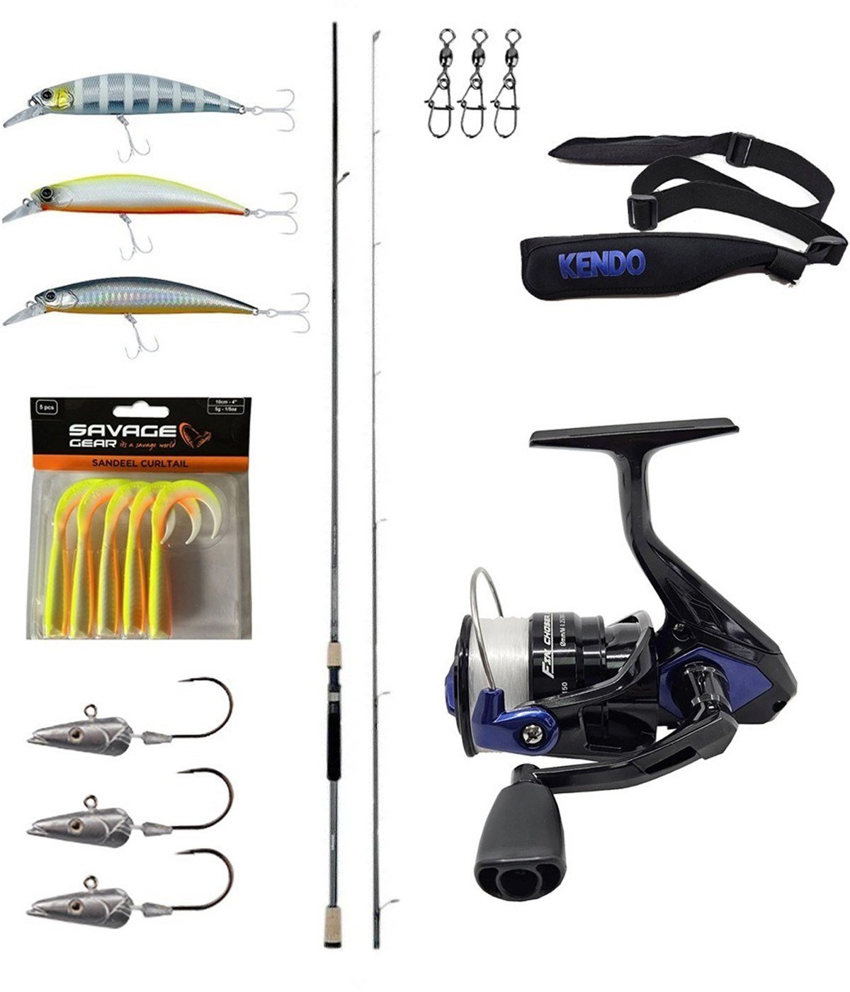 YekOutdoor Okuma Levrek-Çipura Spin Olta Seti Okuma Azaki Spin 274 cm 12-35 gr 2 Parça Spin Kamışı&Okuma Fin Chaser X FNX-40BL Blue 1BB Olta Makinesi