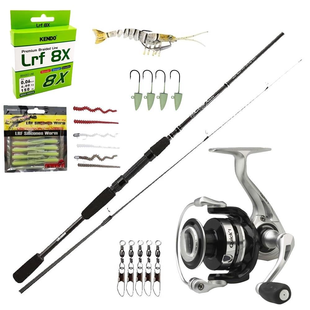 YekOutdoor Okuma LRF Olta Ful Silikonlu Set Okuma Wave Power 213 cm 0-8 gr Lrf Kamışı&Dam Quick 1 2000 Fd 3+1 bb Olta Makinesi 