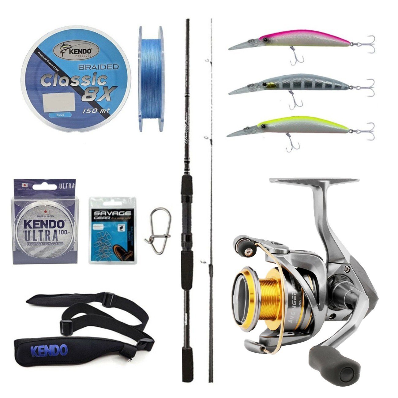 YekOutdoor Okuma Spin Olta Seti Okuma Wave Power 8'0 2.44 cm 15-40 gr 2 Parça Spin Kamışı&Okuma Avenger AV-4000 (5,0,1) 6+1bb Olta Makinesi