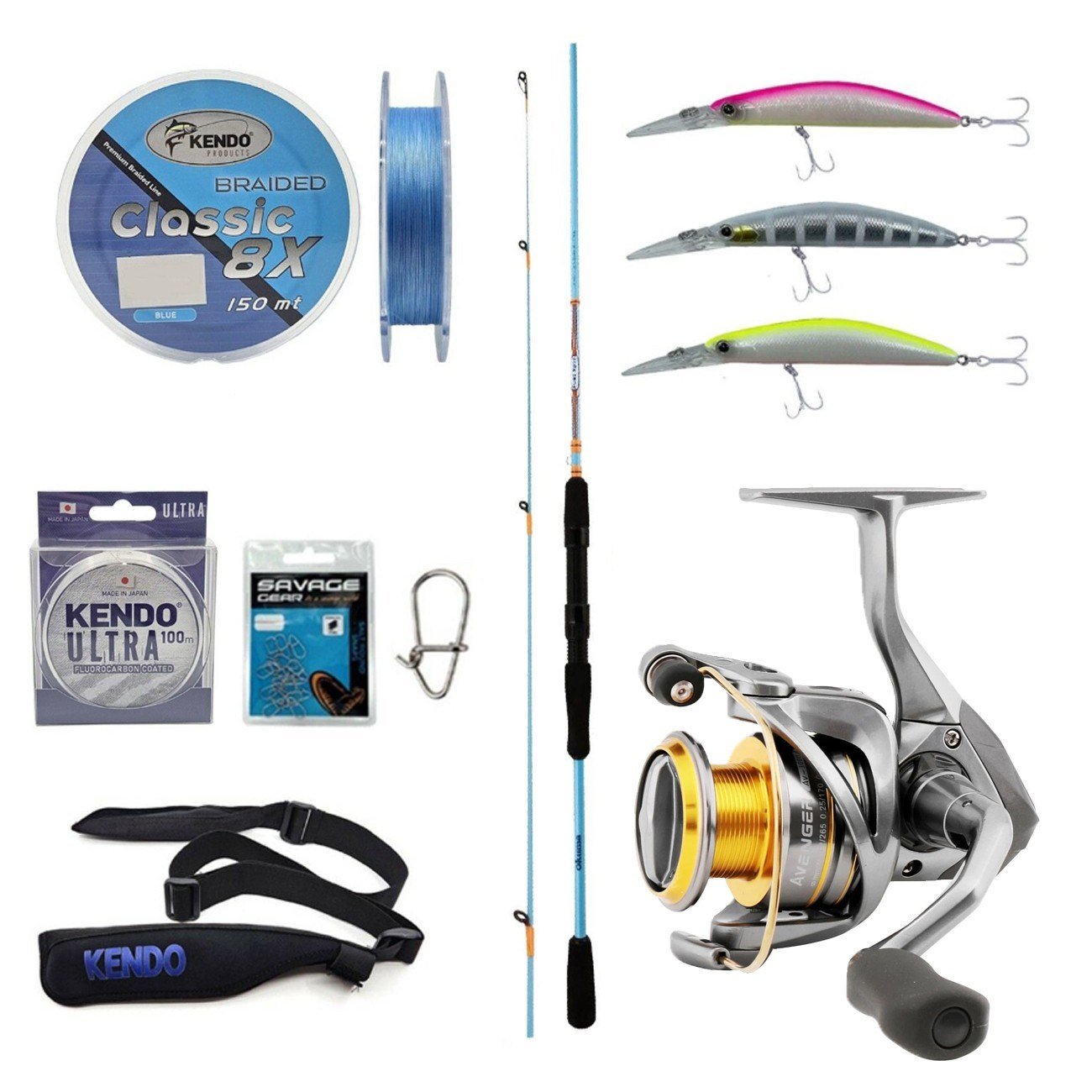 YekOutdoor Okuma Spin Olta Seti Okuma Fuel Spin 2,74 cm 7-30 gr 2 Parça Spin Kamışı&Okuma Avenger AV-4000 (5,0,1) 6+1bb Olta Makinesi