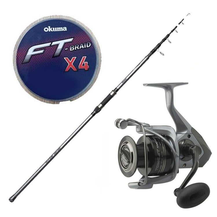 YekOutdoor Olta Seti Okuma Revenger 420 cm Surf Kamışı&Okuma Tomcat 6000 Olta Makinesi