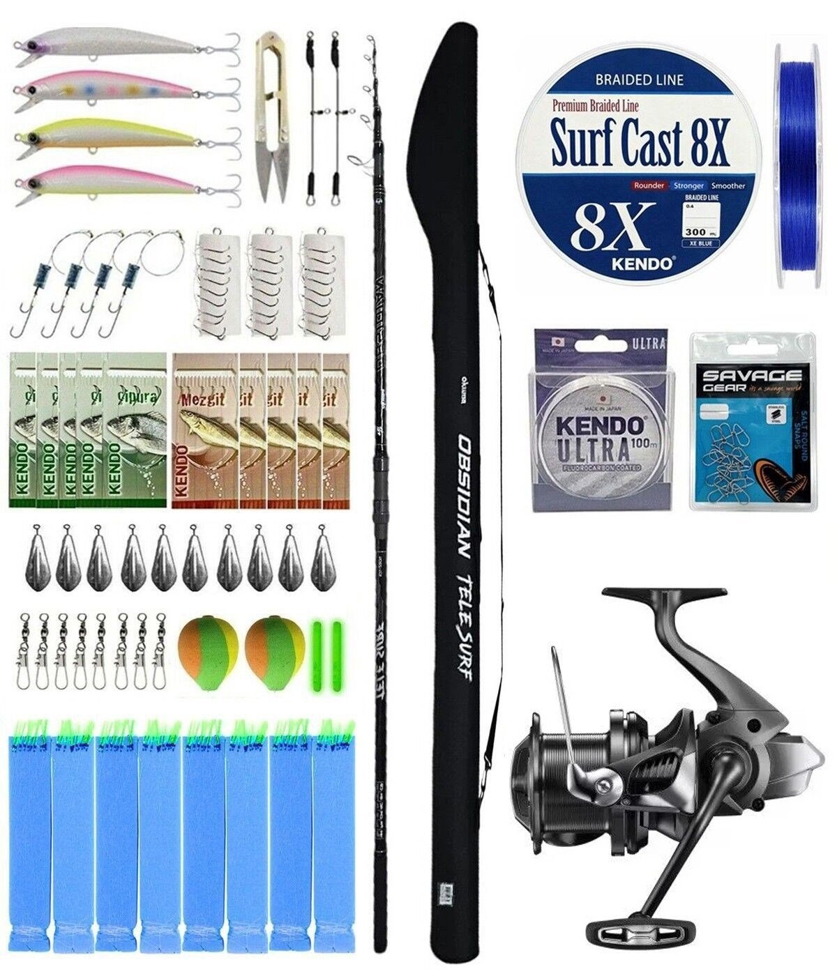 YekOutdoor Pro Olta Seti Okuma Obsidian Super Light Tele Surf 420cm 100-220gr Olta Kamışı&Shimano Makina Aerlex XTC 14000