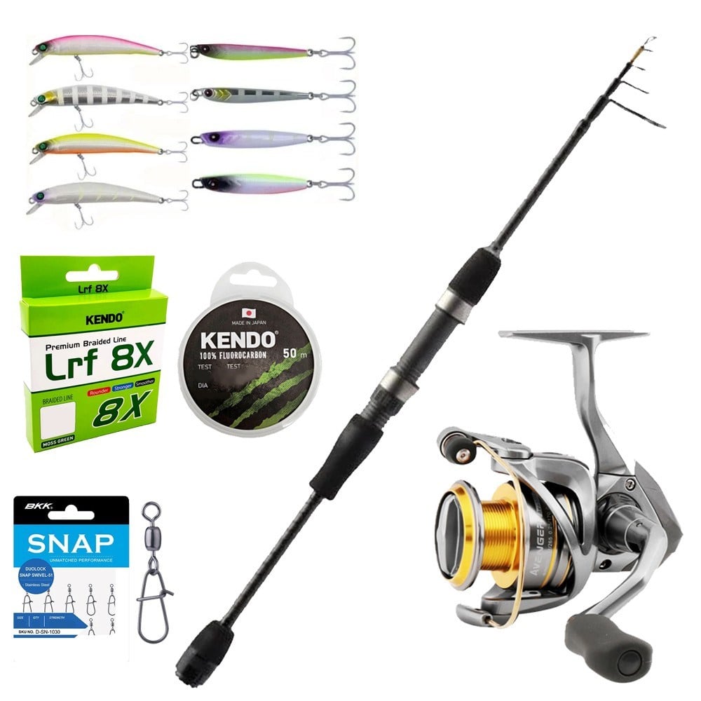 YekOutdoor Profesyonel LRF Olta Seti Okuma 210cm 1-8 gr Lrf Kamışı&Okuma Avenger Av-2500 Olta Makinesi