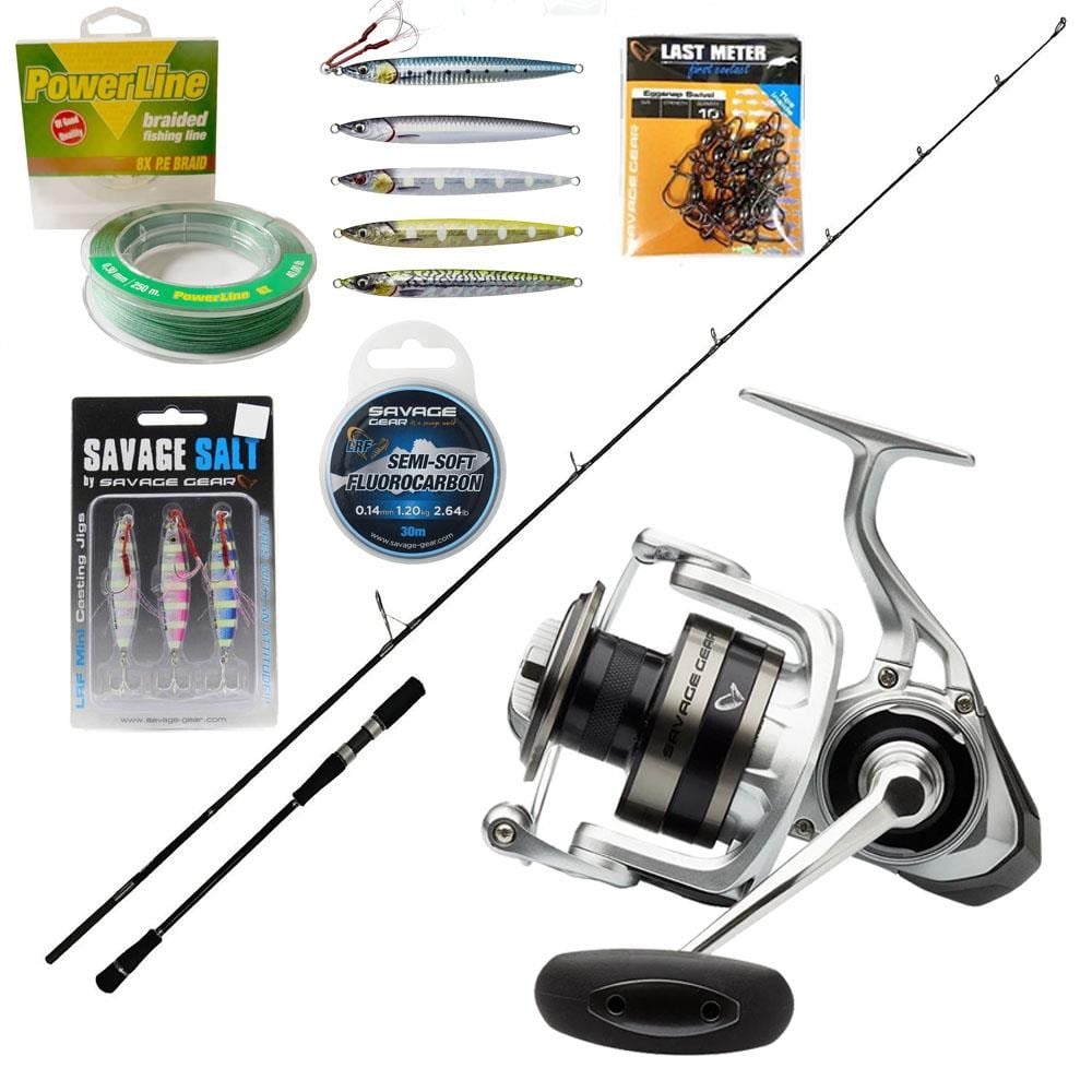YekOutdoor Spin Olta Seti Cavalla Slow Jigging Spin 6'8'' 203cm M 50-150GR 1+1 Parça Spin Kamışı&Savage Gear SGS6 8000 FD 6+1BB Olta Makinesi