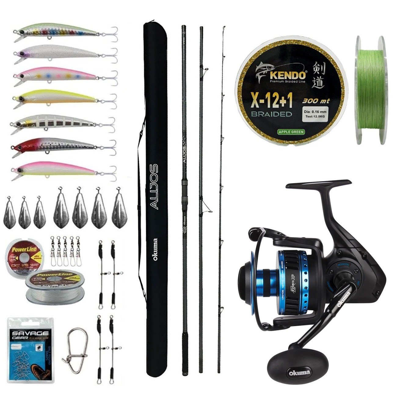 YekOutdoor Yüksek Performans Okuma Olta Seti Okuma Alijos Surf 435 cm 100+250 gr 3 Parça&Okuma Azores ZXP-6000 6+1 bb Olta Makinesi