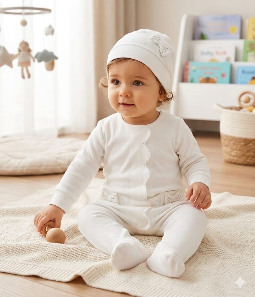 BEBEK TULUM TAKIM ROMPER HAT SET CHIC GIRL