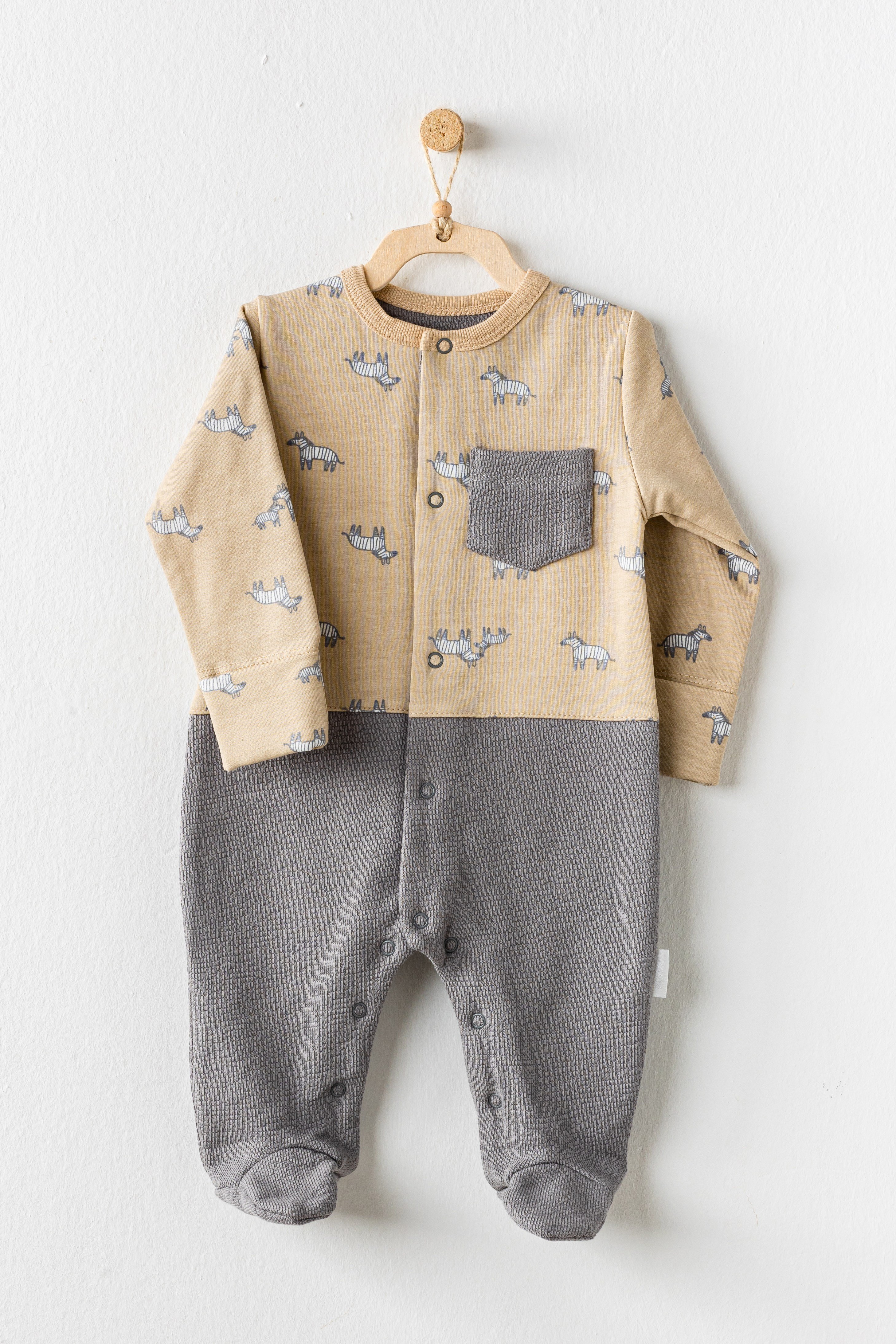BEBEK TULUM TAKIM ROMPER HAT SET  LITTLE ZEBRA