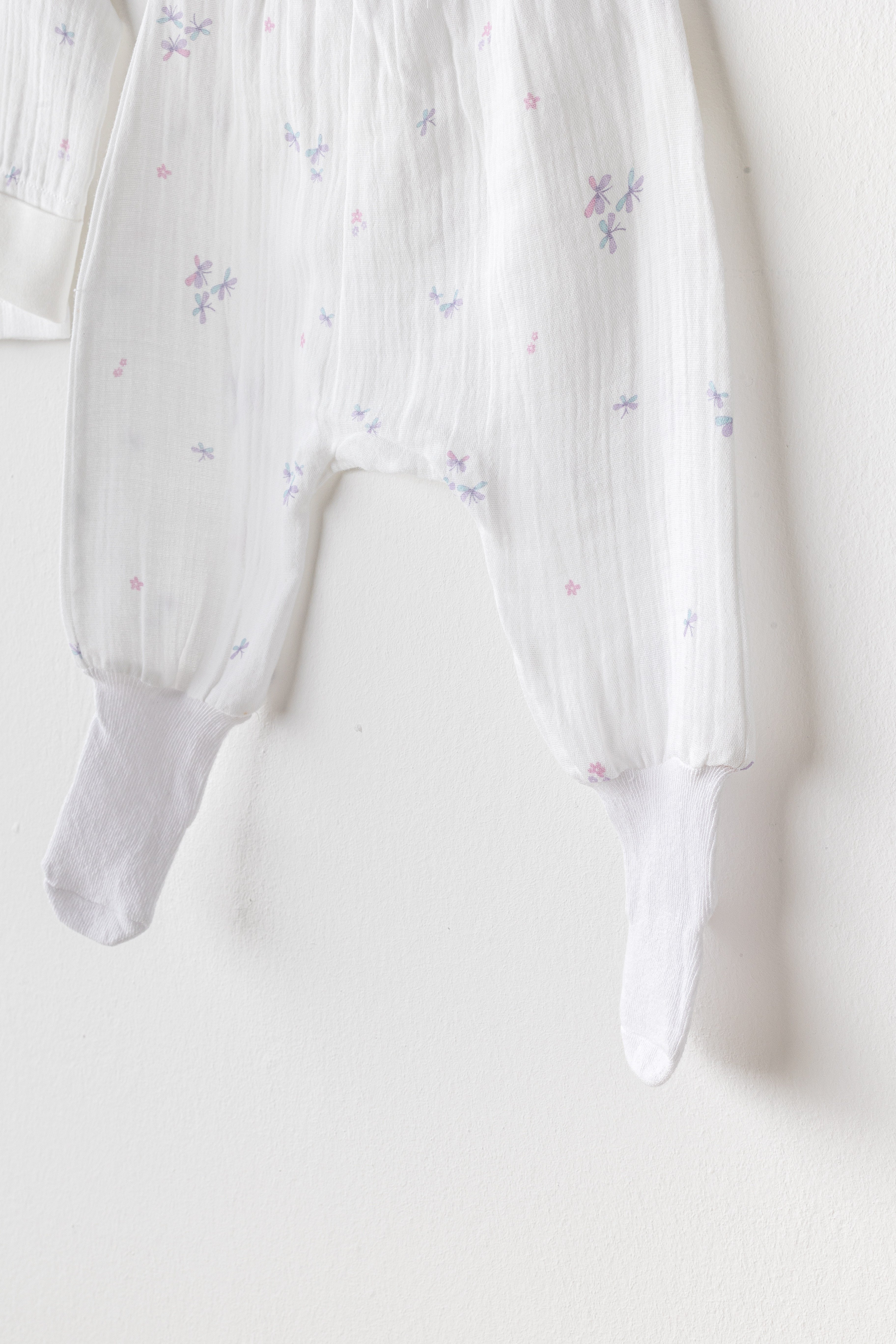 BEBEK ZIBIN SET 2 PCS SIDE SNAP SET MAGICAL BUTTERFLY MUSLIN