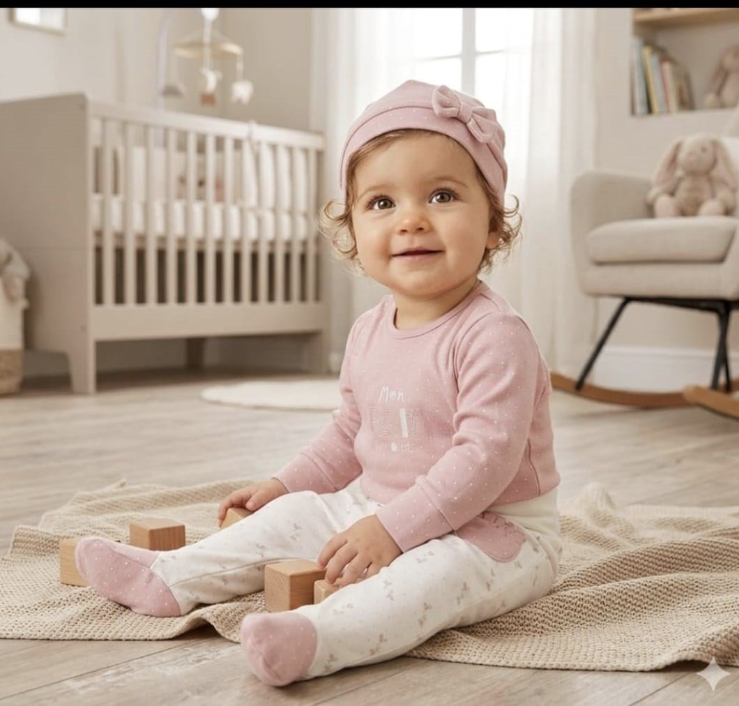 BEBEK ZIBIN TAKIM 3 PCS SIDE SNAP SET MON PETIT AMOUR