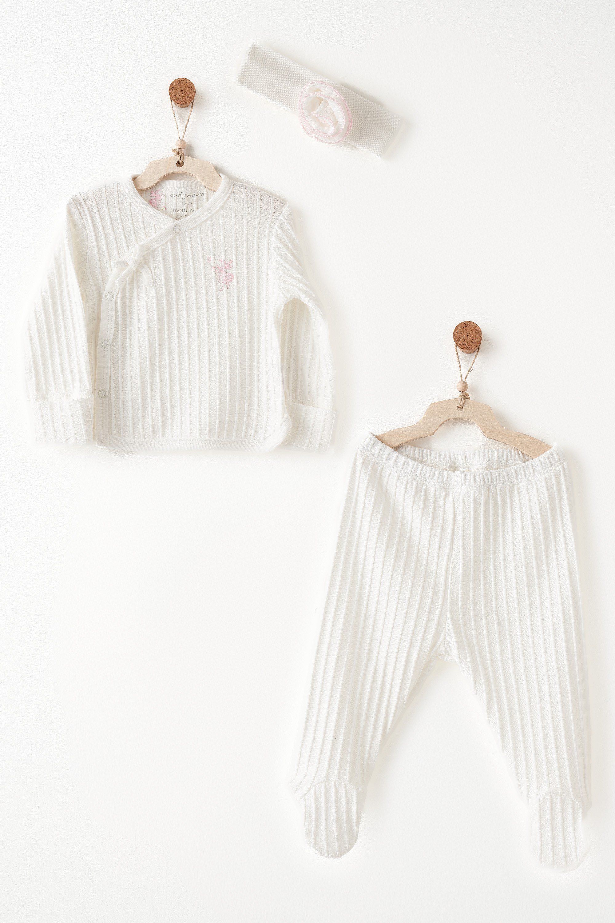 BEBEK ZIBIN TAKIM 3 PCS SIDE SNAP SET JACQUARD SUMMER TIME