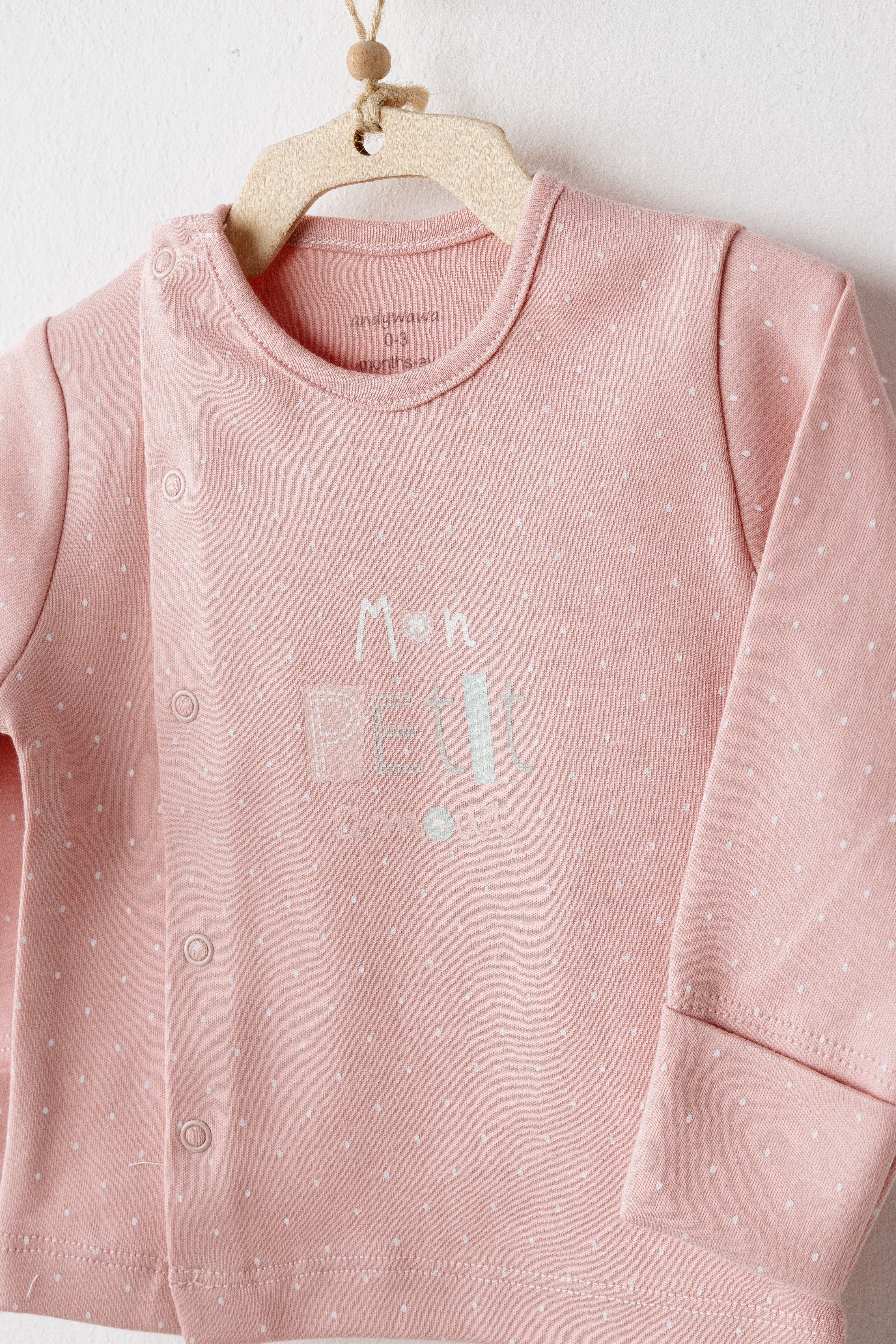 BEBEK ZIBIN TAKIM 3 PCS SIDE SNAP SET MON PETIT AMOUR