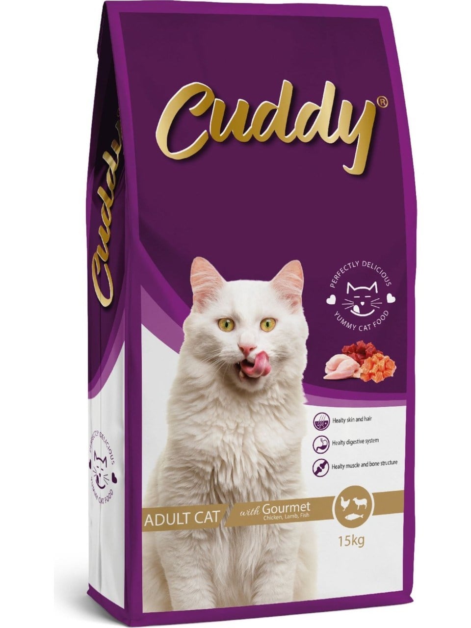 Cuddy Yetişkin Kedi Maması Gurme 15 kg (Tavuk-Balık-Kuzu)
