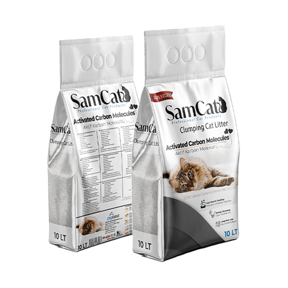 SamCat Marsilya Aktif Karbon Moleküllü Bentonit Kedi Kumu 10 LT (8.5) KG