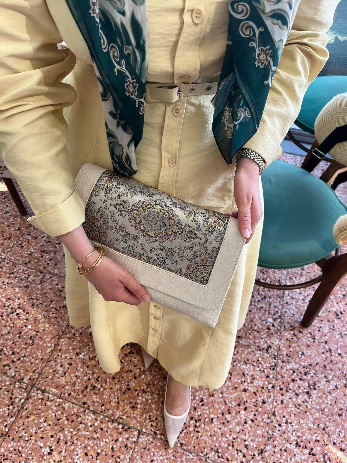 Etnik Desenli Clutch Çanta | Vanilya