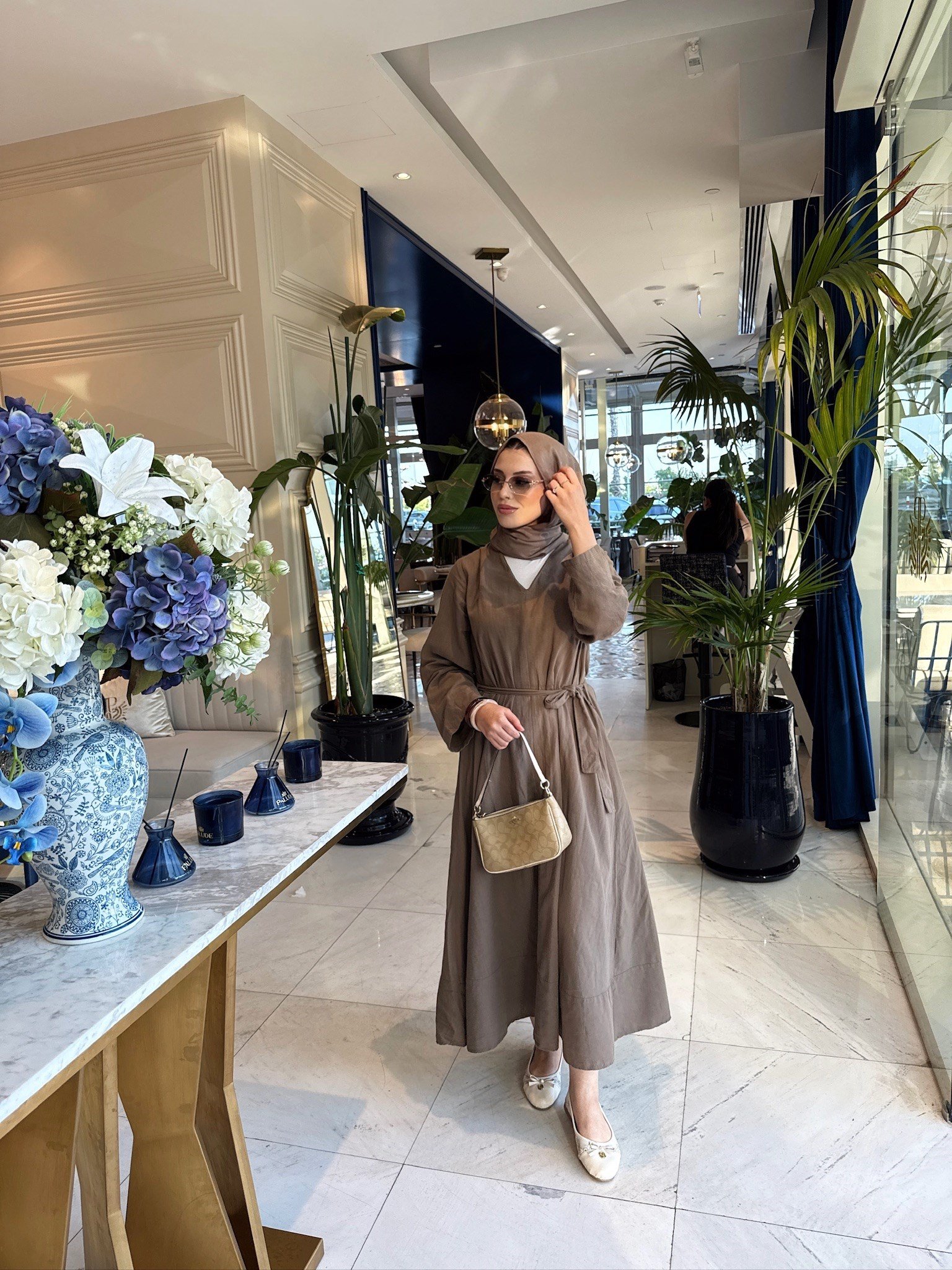 Olive Keten Elbise