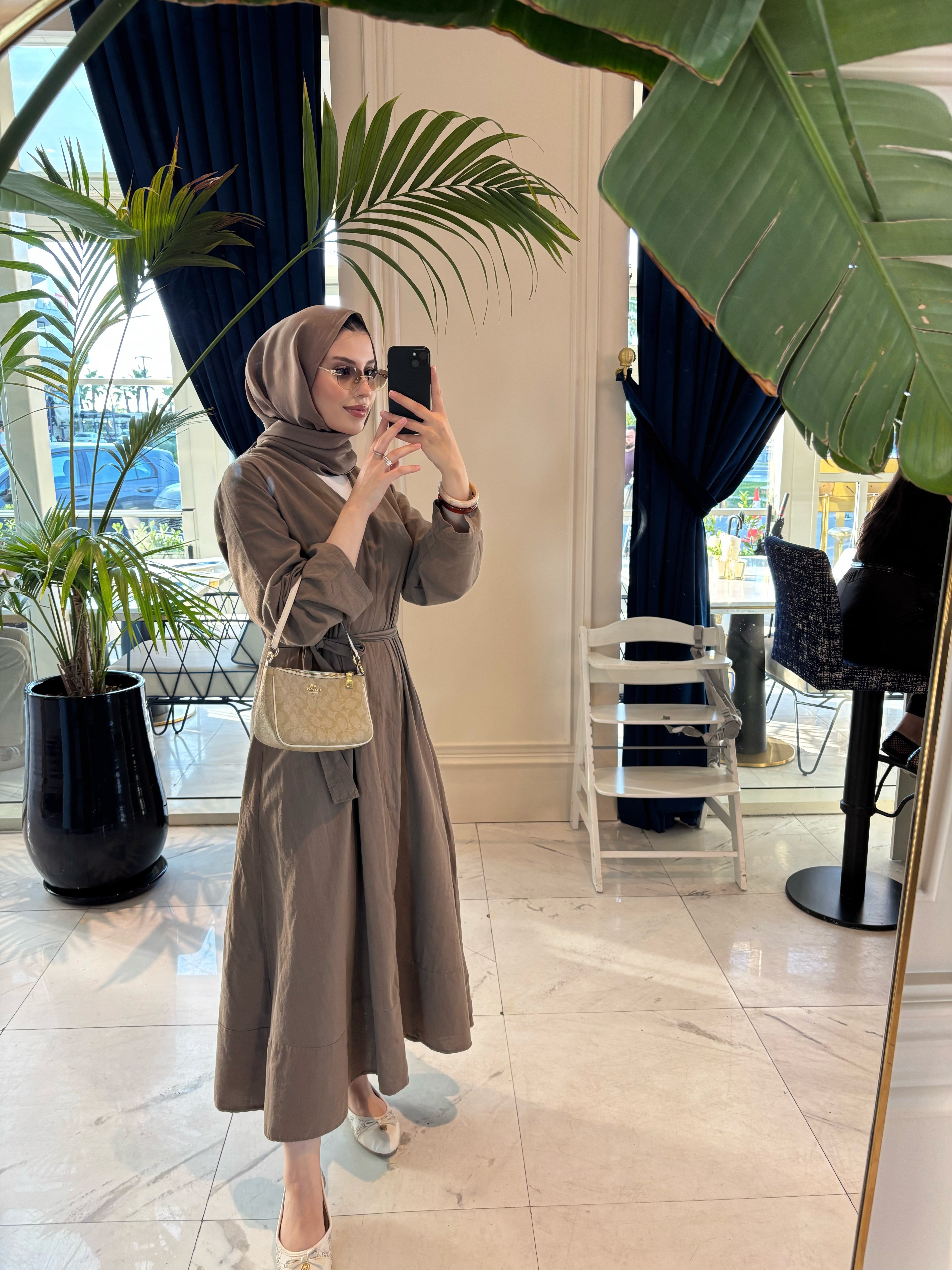 Olive Keten Elbise