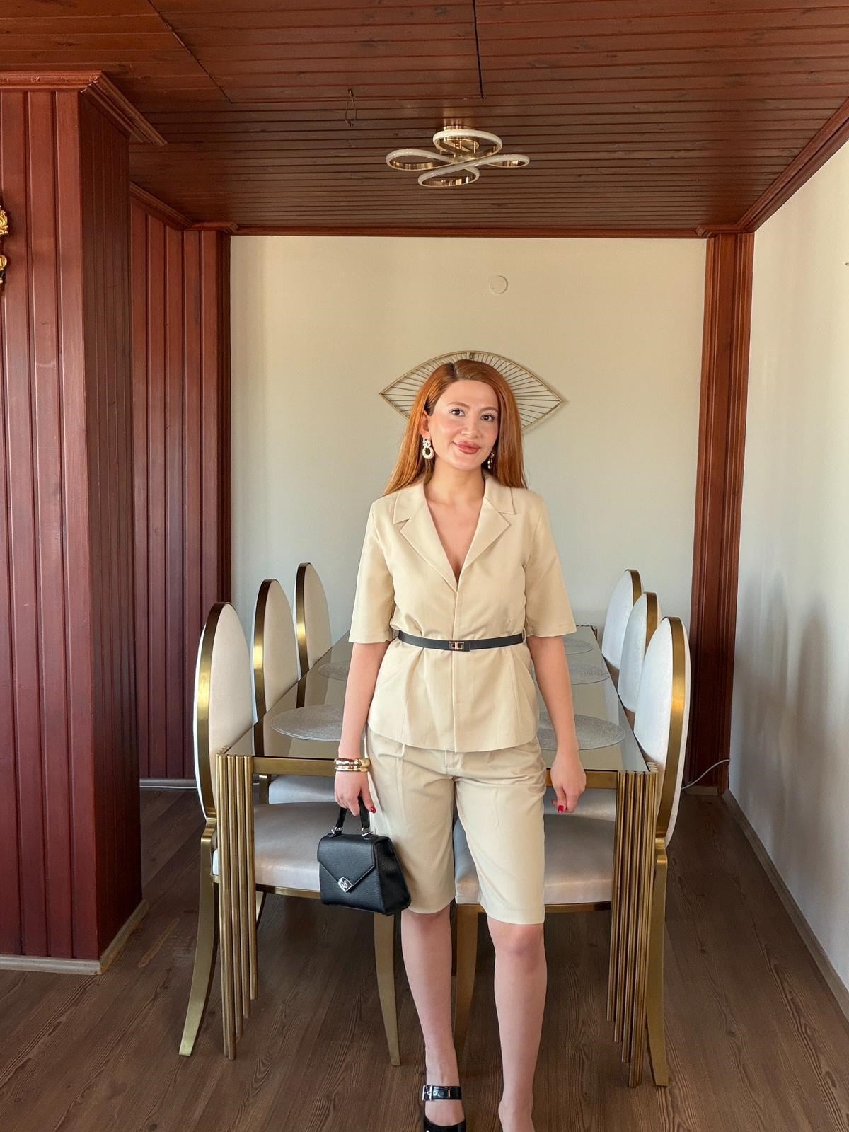 KREM KEMER DETAYLI KETEN TAKIM