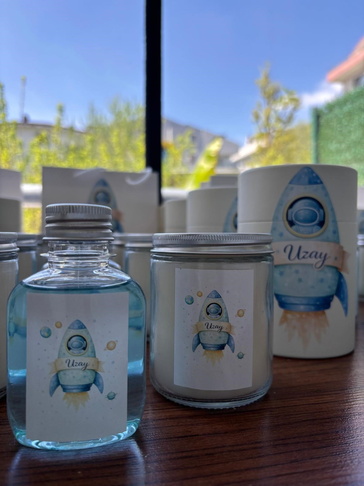 Silindir Kutu, Karton Çanta,Cam Kavanoz Mum ve Kolonya Set