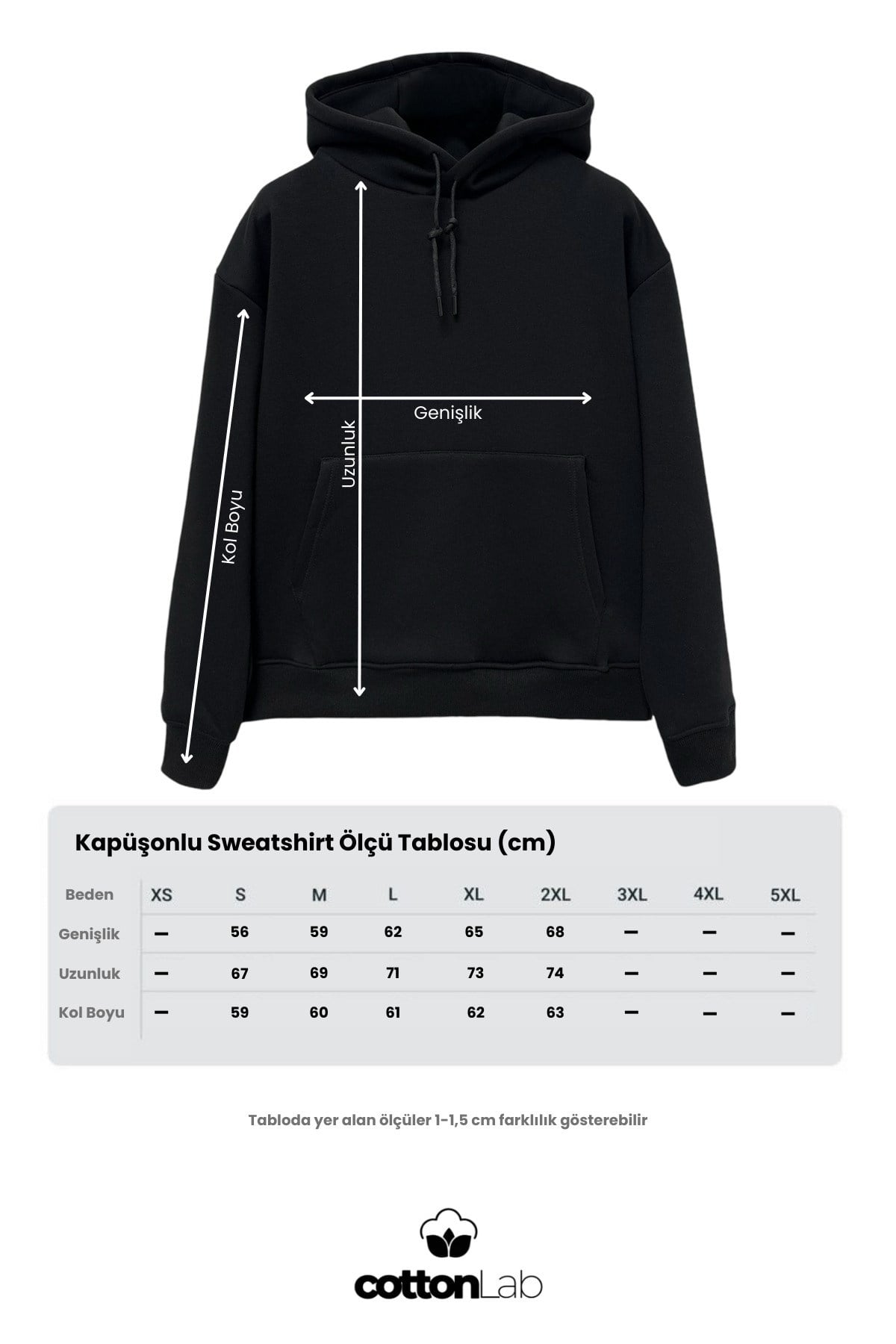 Unisex Oversize Geniş Kesim Pamuklu Yumuşak Dokulu Içi Polarlı Basic Kapüşonlu Sweatshirt