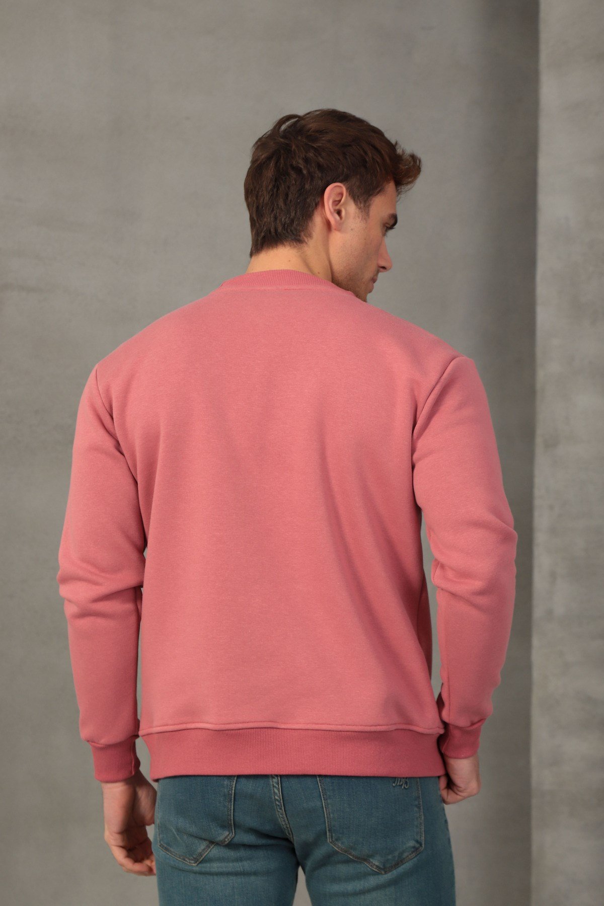 Unisex Relax Fit Rahat Kesim Pamuklu Yumuşak Dokulu İçi Polarlı Basic Bisiklet Yaka Sweatshirt